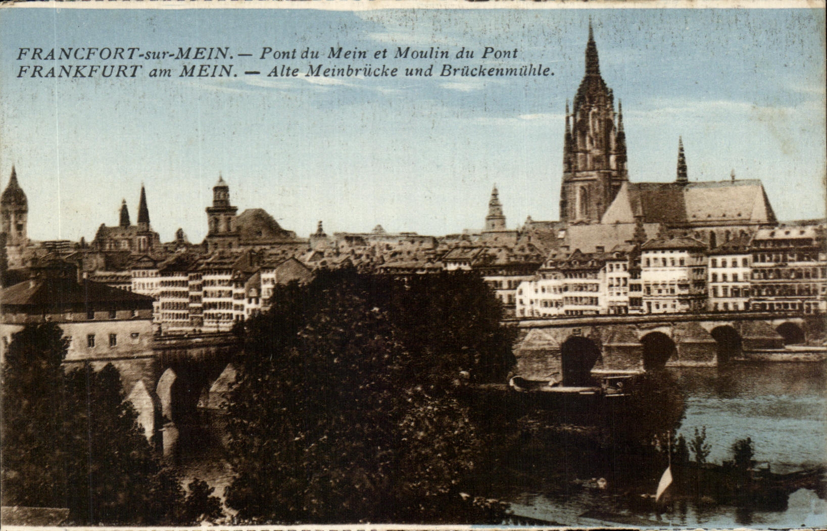 CPA Francfort en el puente de Mein de Mein y de Moulin del amndt Mein Alte Mein de Francfort del puente