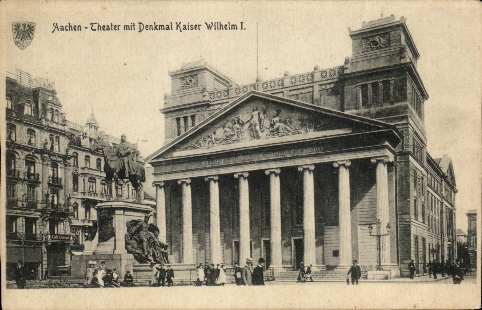 CPA Aachen Cheater mit Denkmal Kaiser Wilhelm