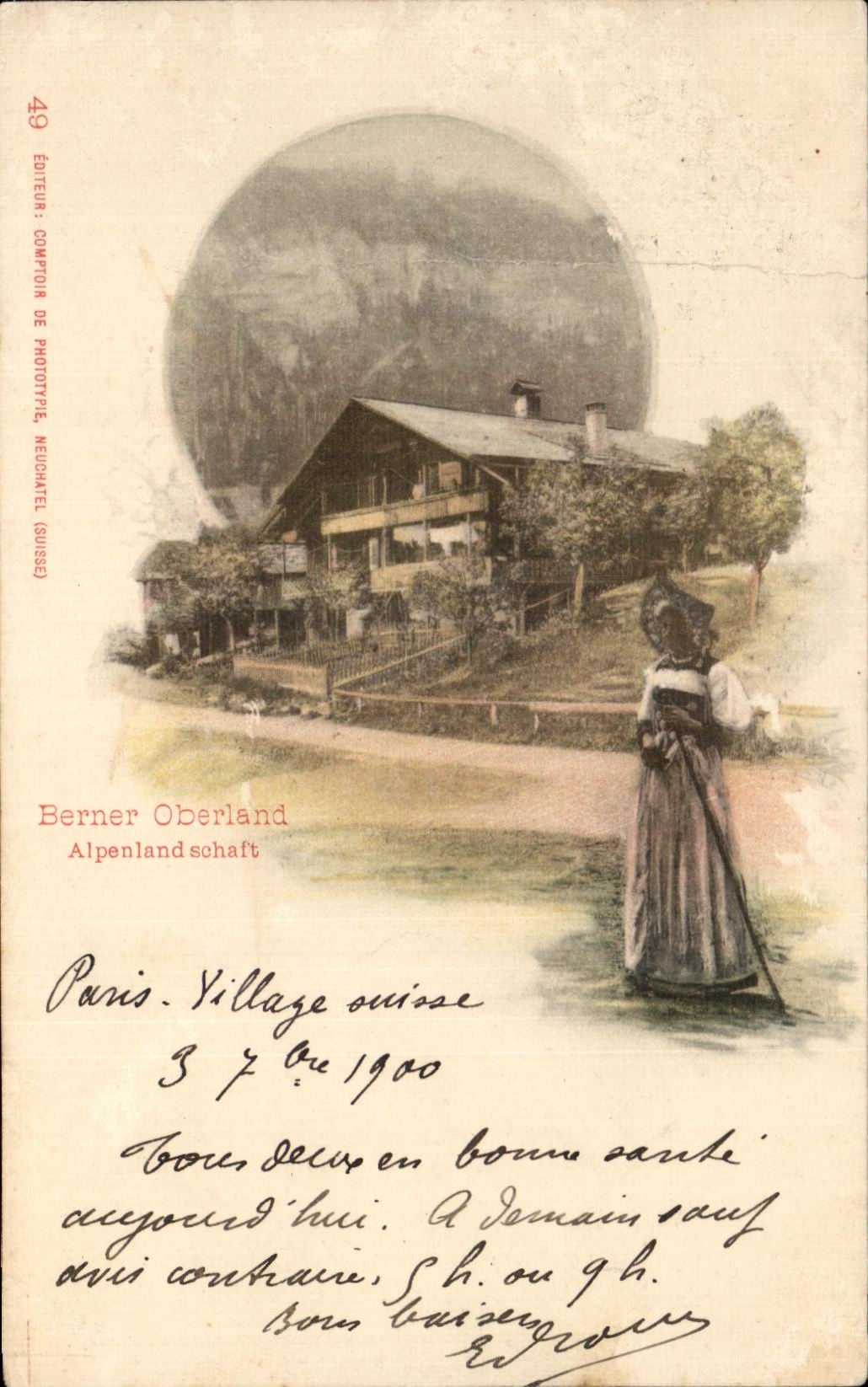 CPA Berner Oberland Alpenland sohaft Folklore Costume Femme