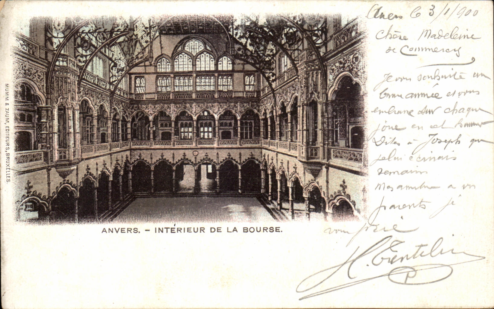 CPA Amberes interior de la bolsa de accion