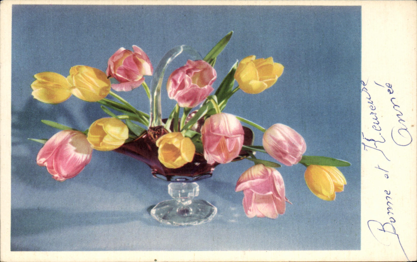 CPA Fantaisie Fleurs Bonne et Heureuse Annee