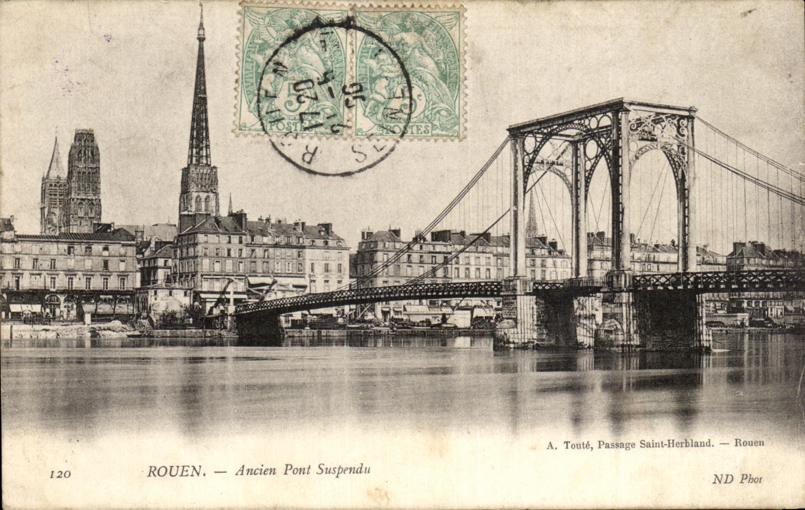CPA Rouen Old Suspended bridge