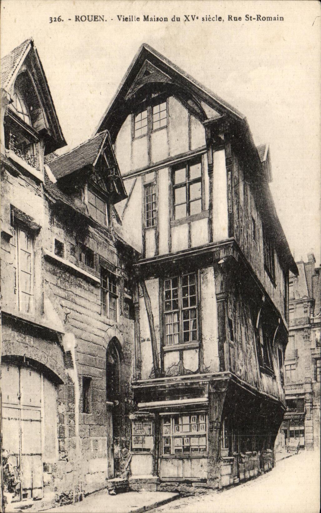 CPA Rouen Hurdy-gurdy House of the Street St Romain