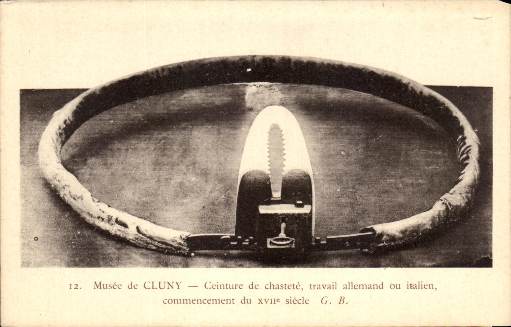 CPA Musee of Cluny Girdles Chastity German work or Italian Chastity belt