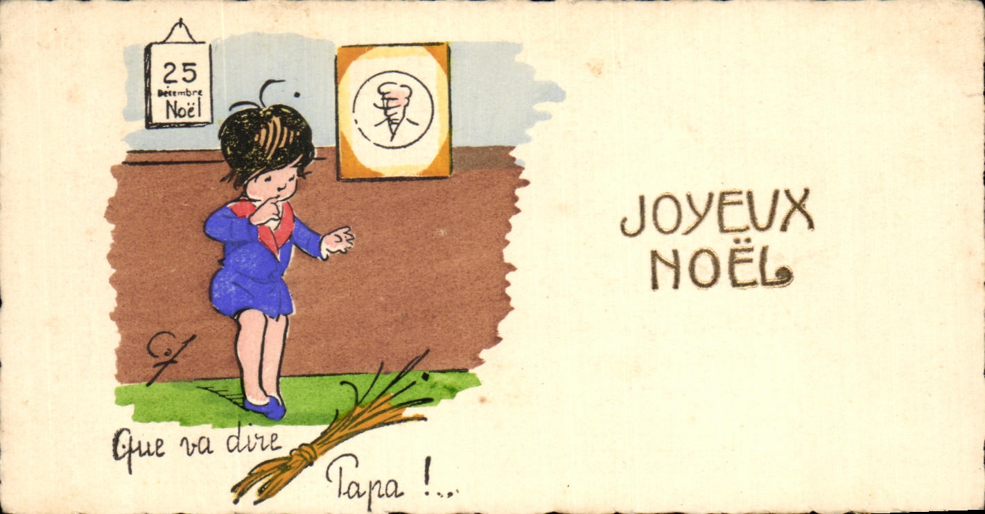CPA Joyeux Noel Christmas Que va dire Papa