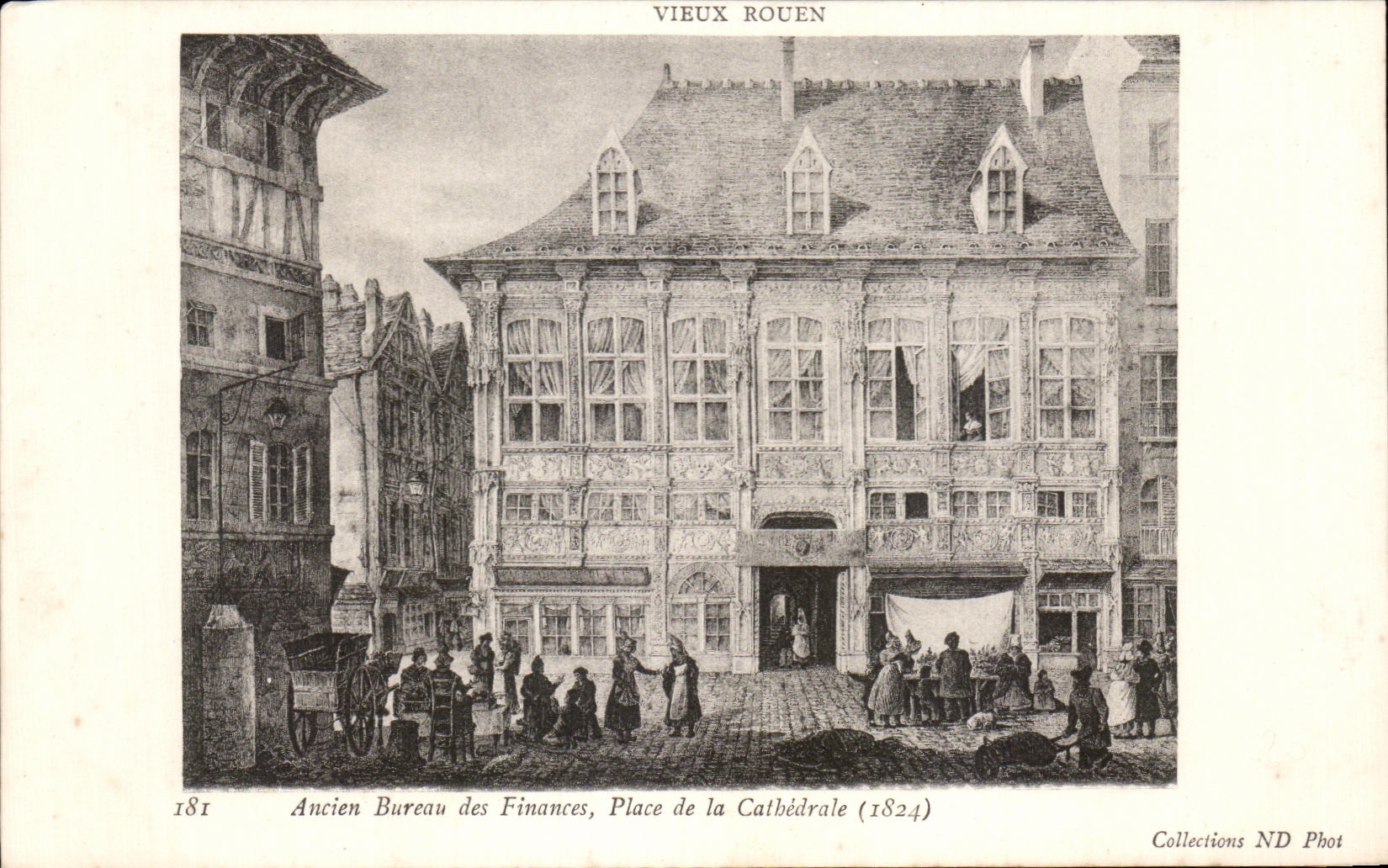 CPA Rouen Vieux Old Office of Finances Places Cathedral 1824