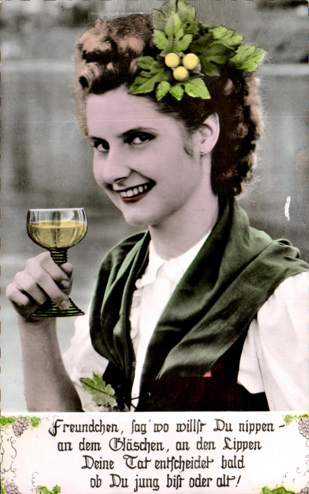 CPA Fantaisie Femme Vin blanc 