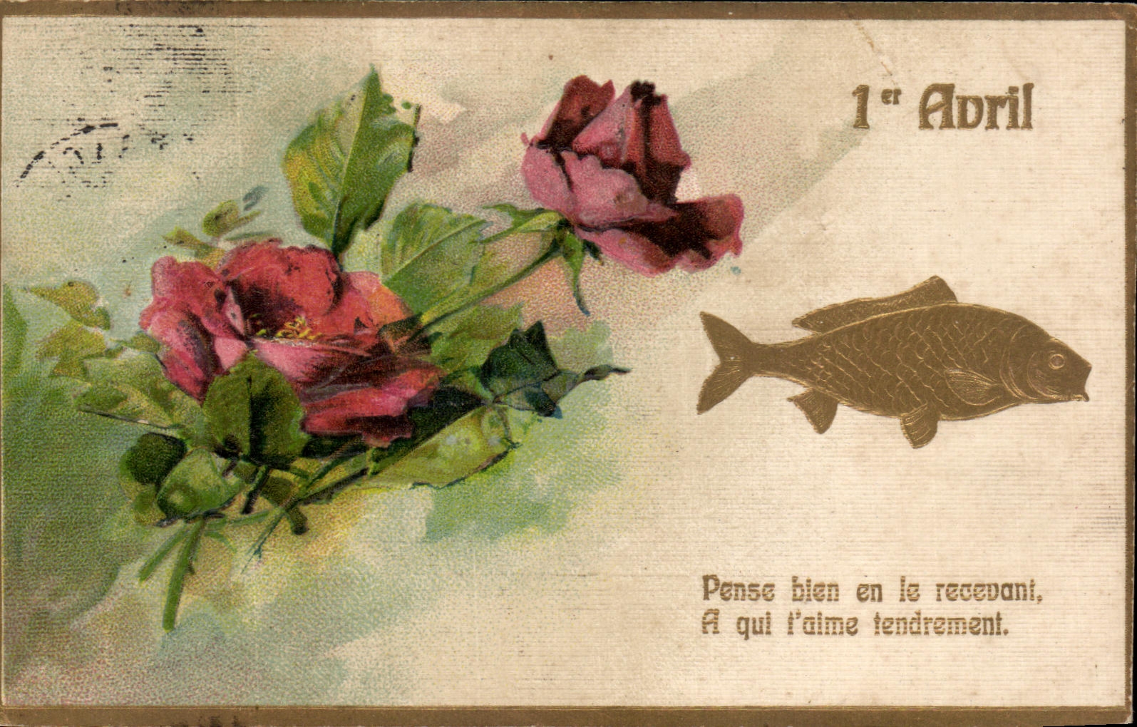 CPA Fantaisie Fleurs April 1er avril Paques Easter Poisson 
