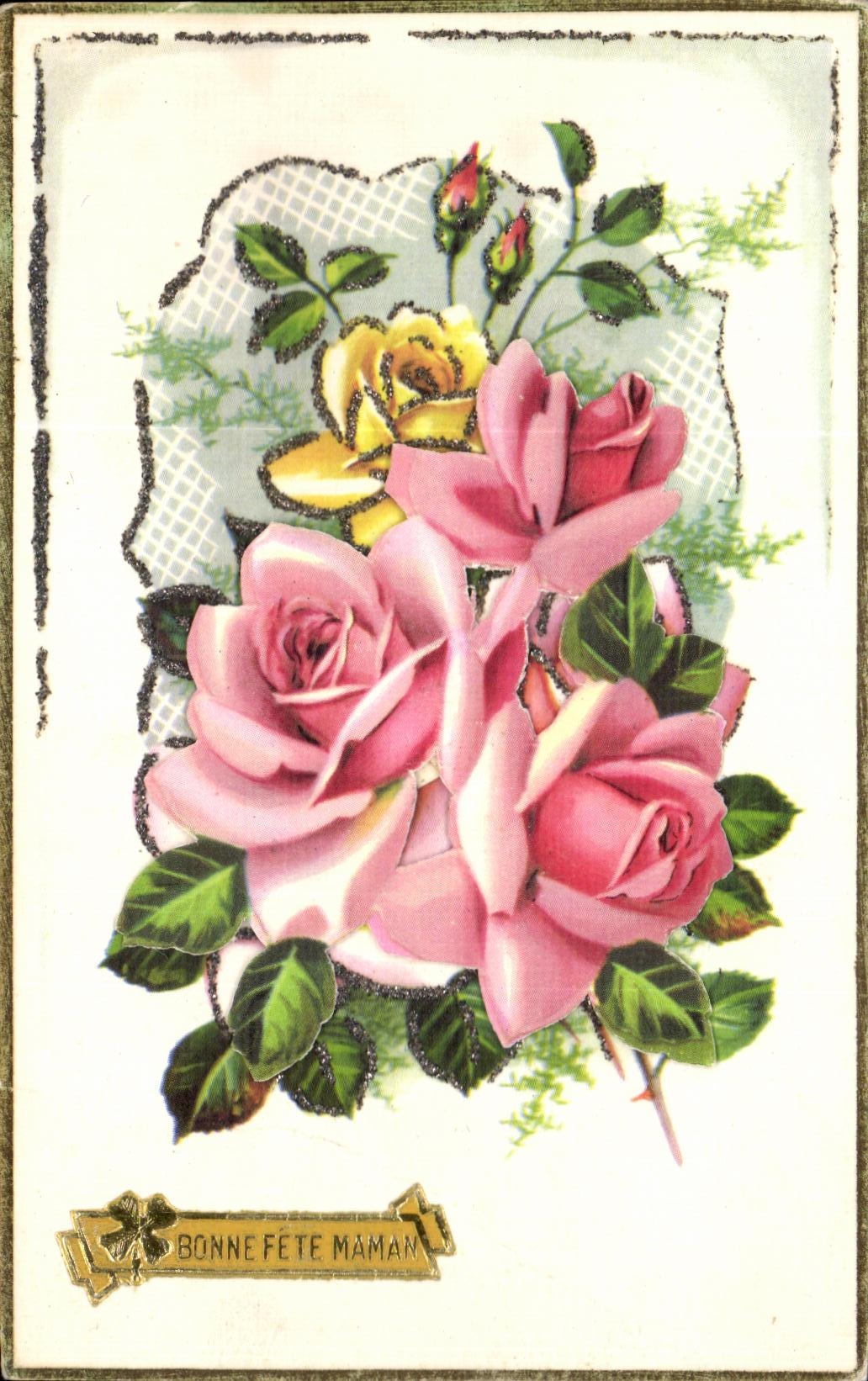 CPA Fantaisie Fleurs Bonne Fete Maman