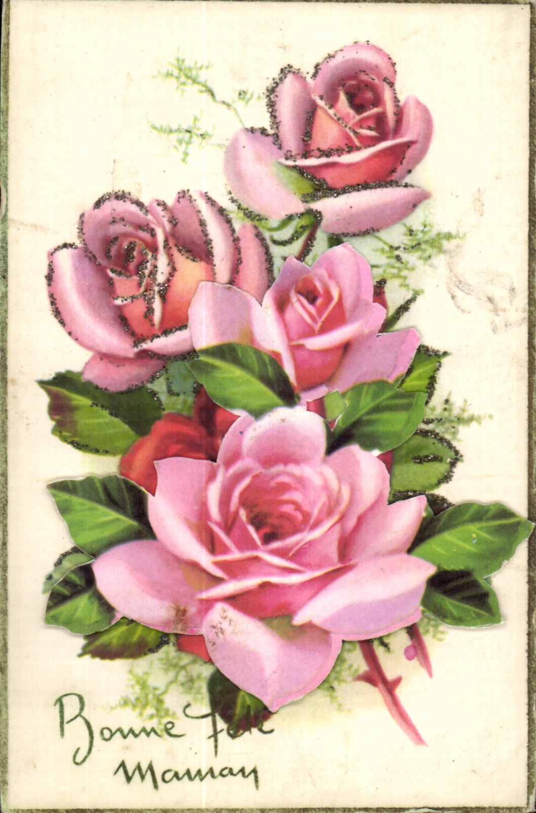 CPA Fantaisie Fleurs Bonne Maman