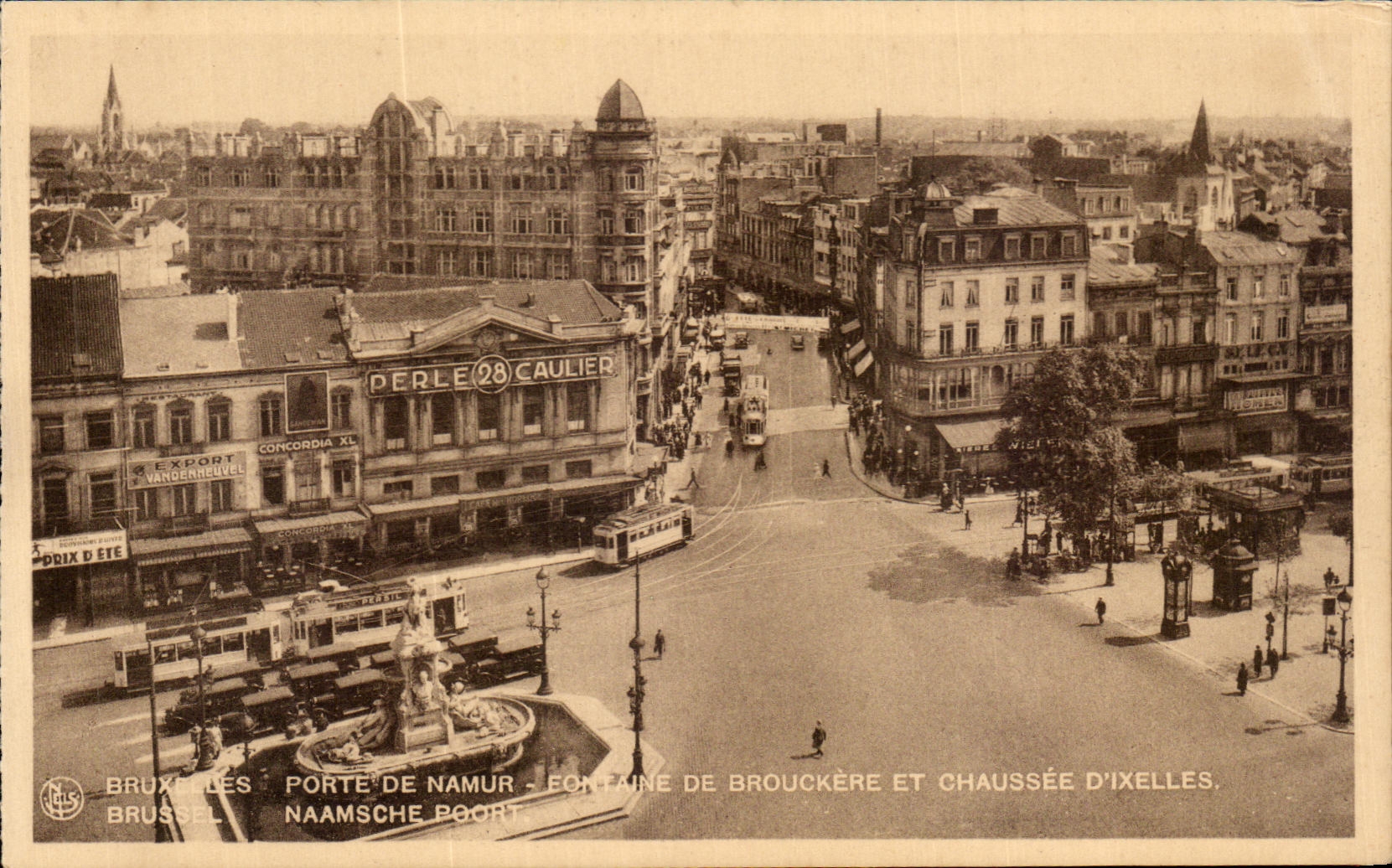 CPA Bruxeeles Gate De Namur Fonaine De Brouckere And fits Ixelles