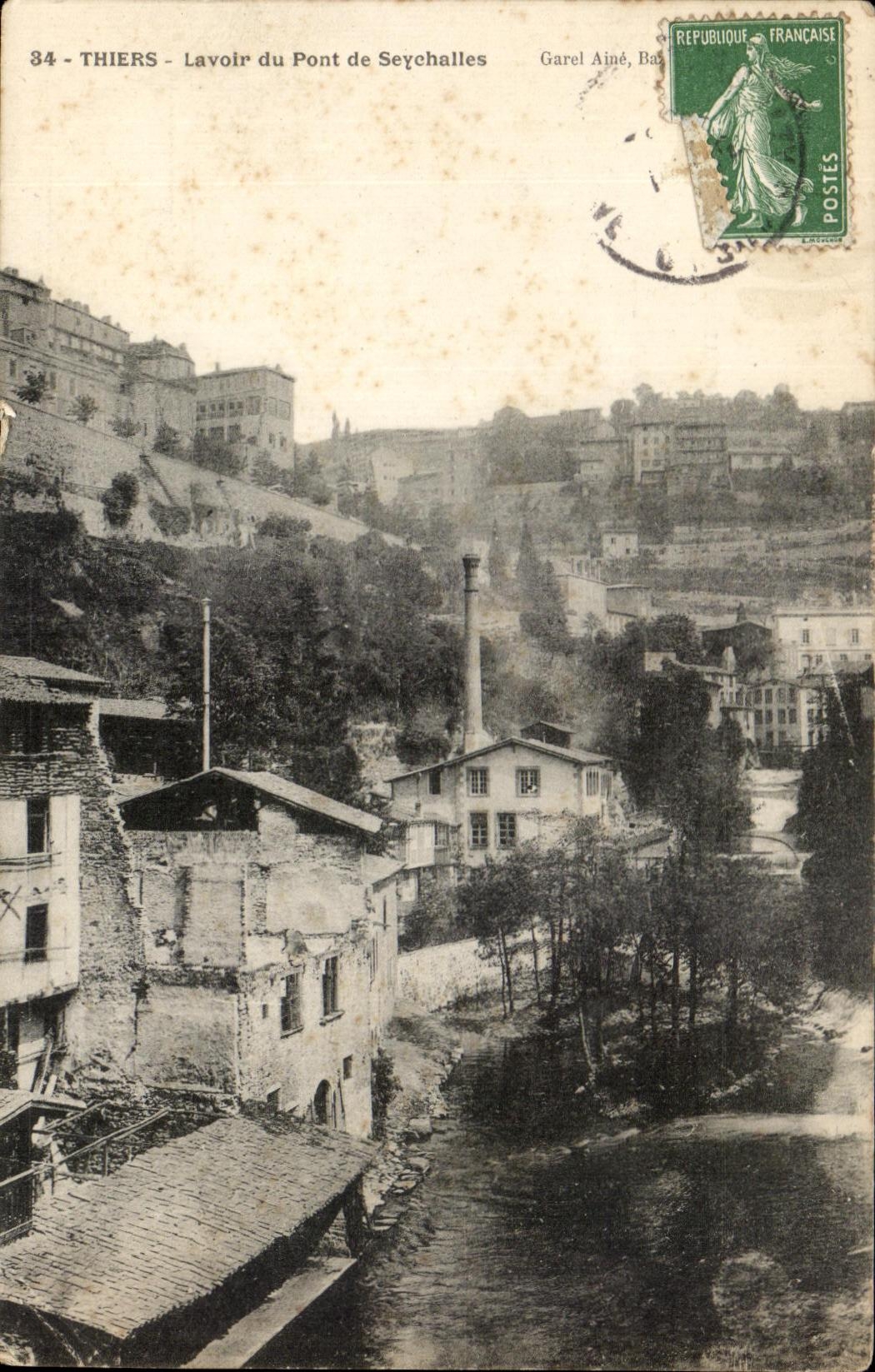 CPA Thiers Lavoir du Pont Seychalles