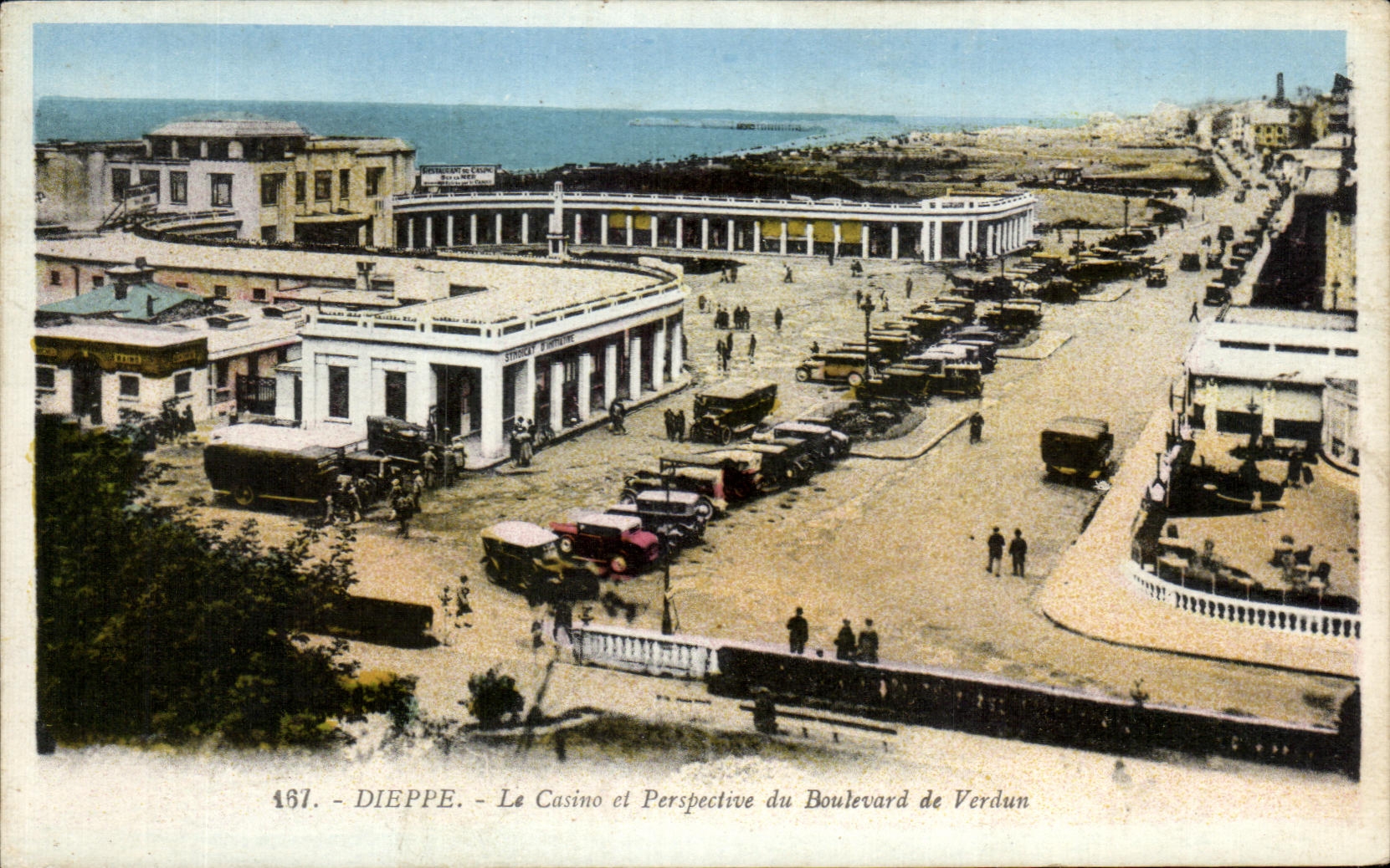 CPA Dieppe el casino y la vista del bulevar de Verdun