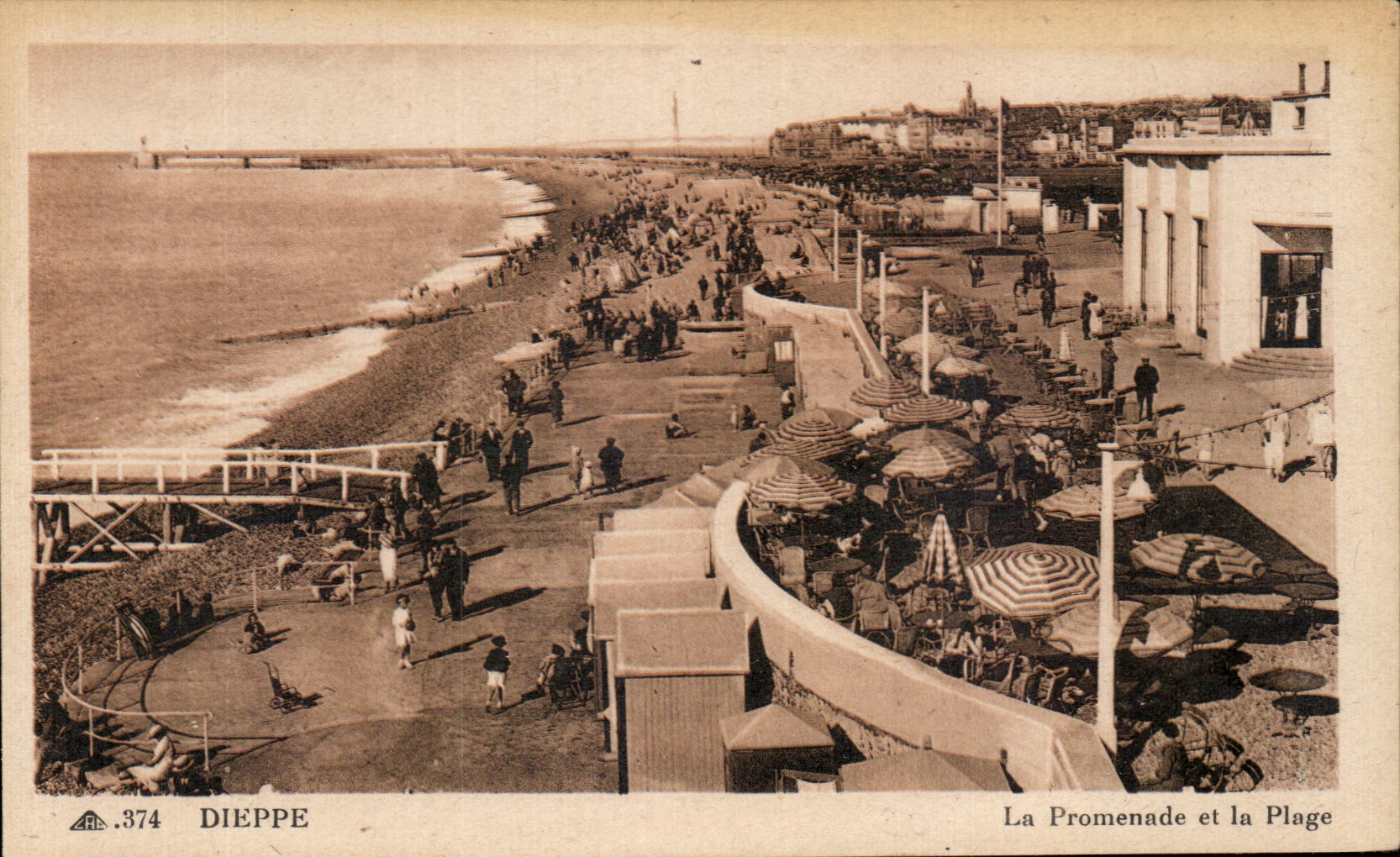 CPA Dieppe la caminata y la playa