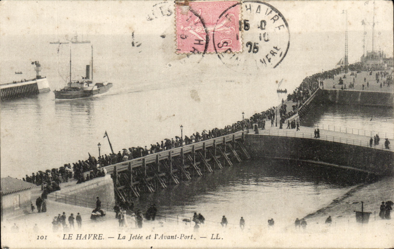 CPA Le Havre el embarcadero y el I antes del barco portuario