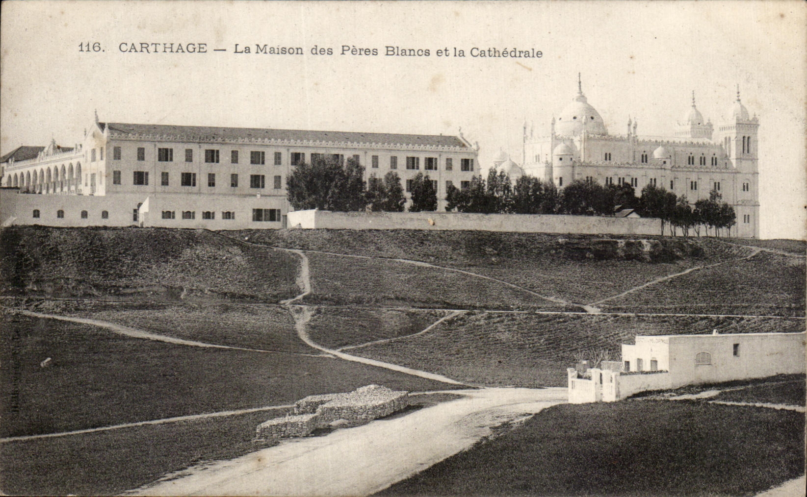 CPA Carthage La Maison des Peres Blancs et la Cathedrale Tunisie