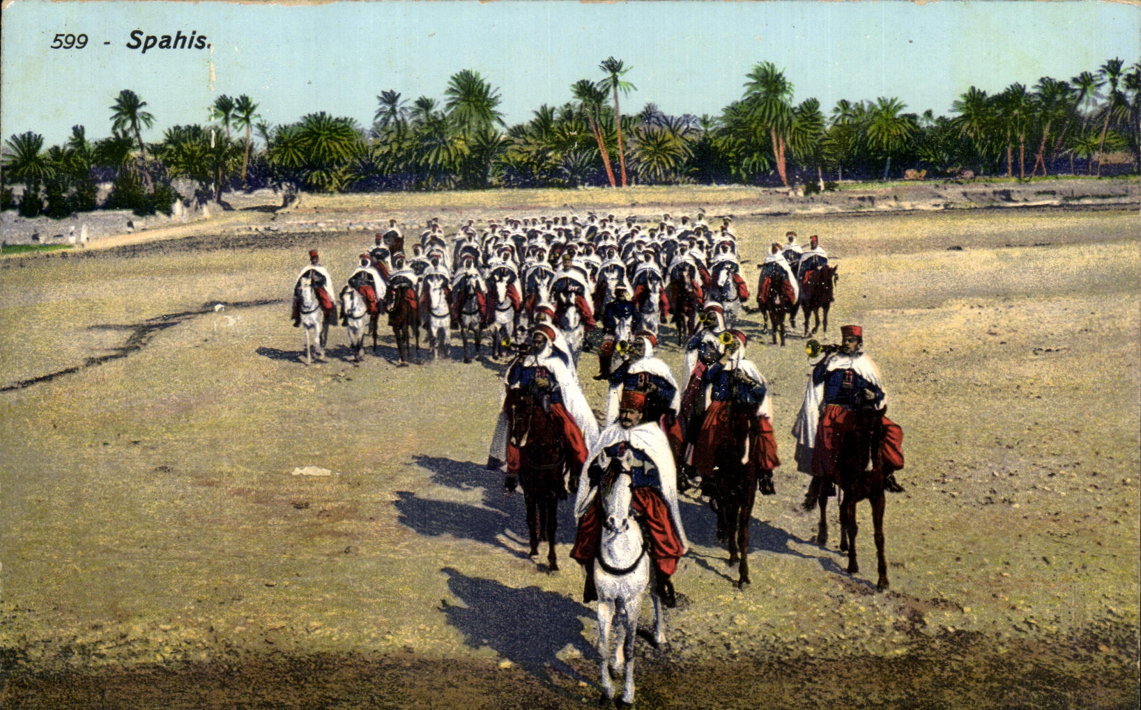 CPA Spahis Tunisie Cheval Horse Militaria
