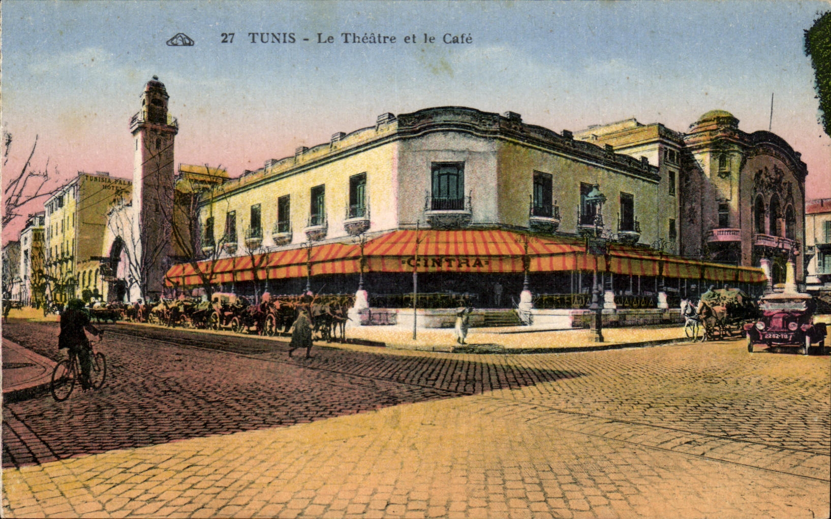 CPA Tunisia Tunis the Theater and Coffee