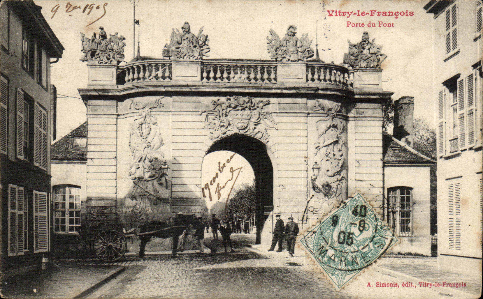 CPA Vitry Francols Gate of the bridge