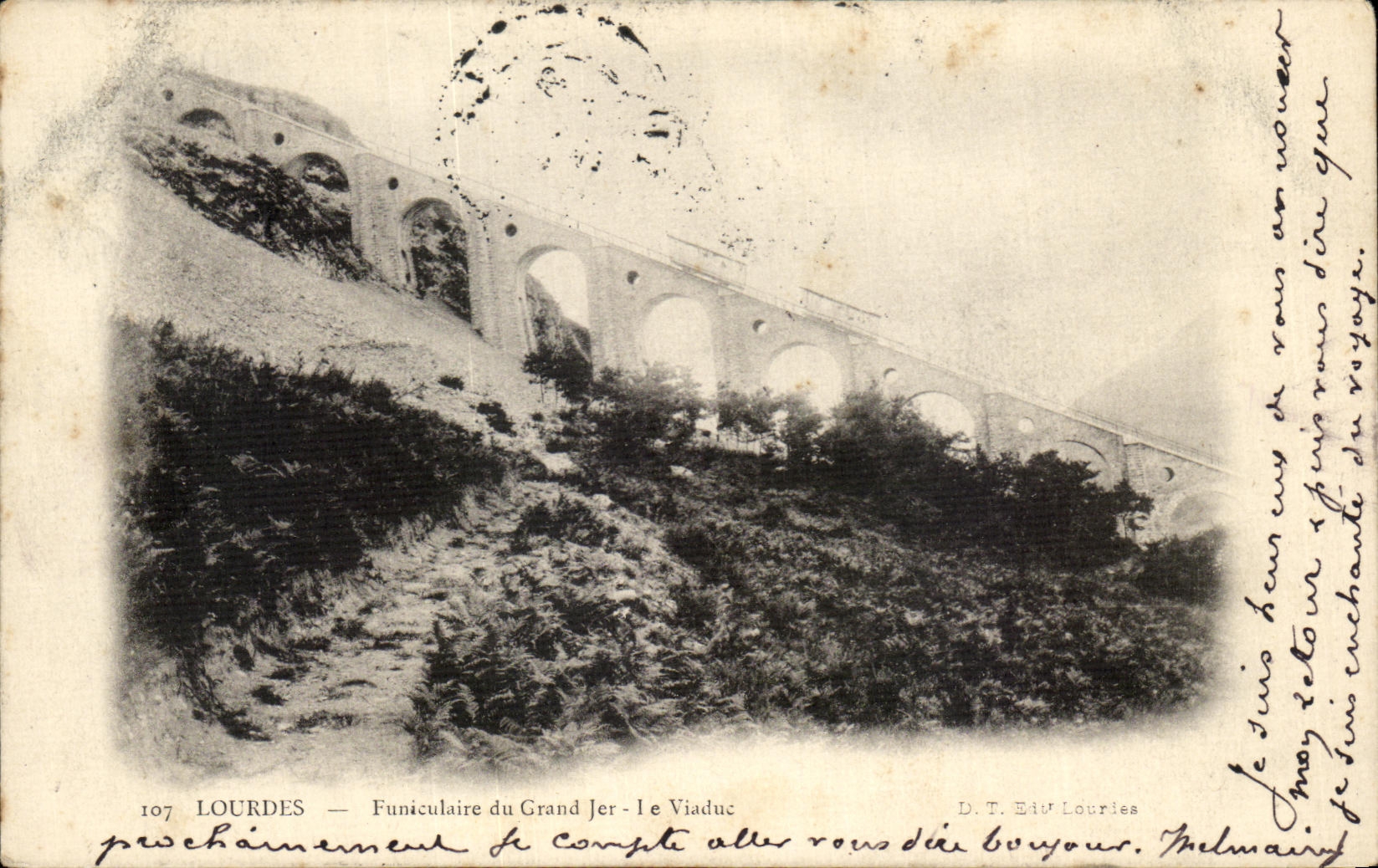 CPA Lourdes Funiculaire du Grand Jer Le Viaduc