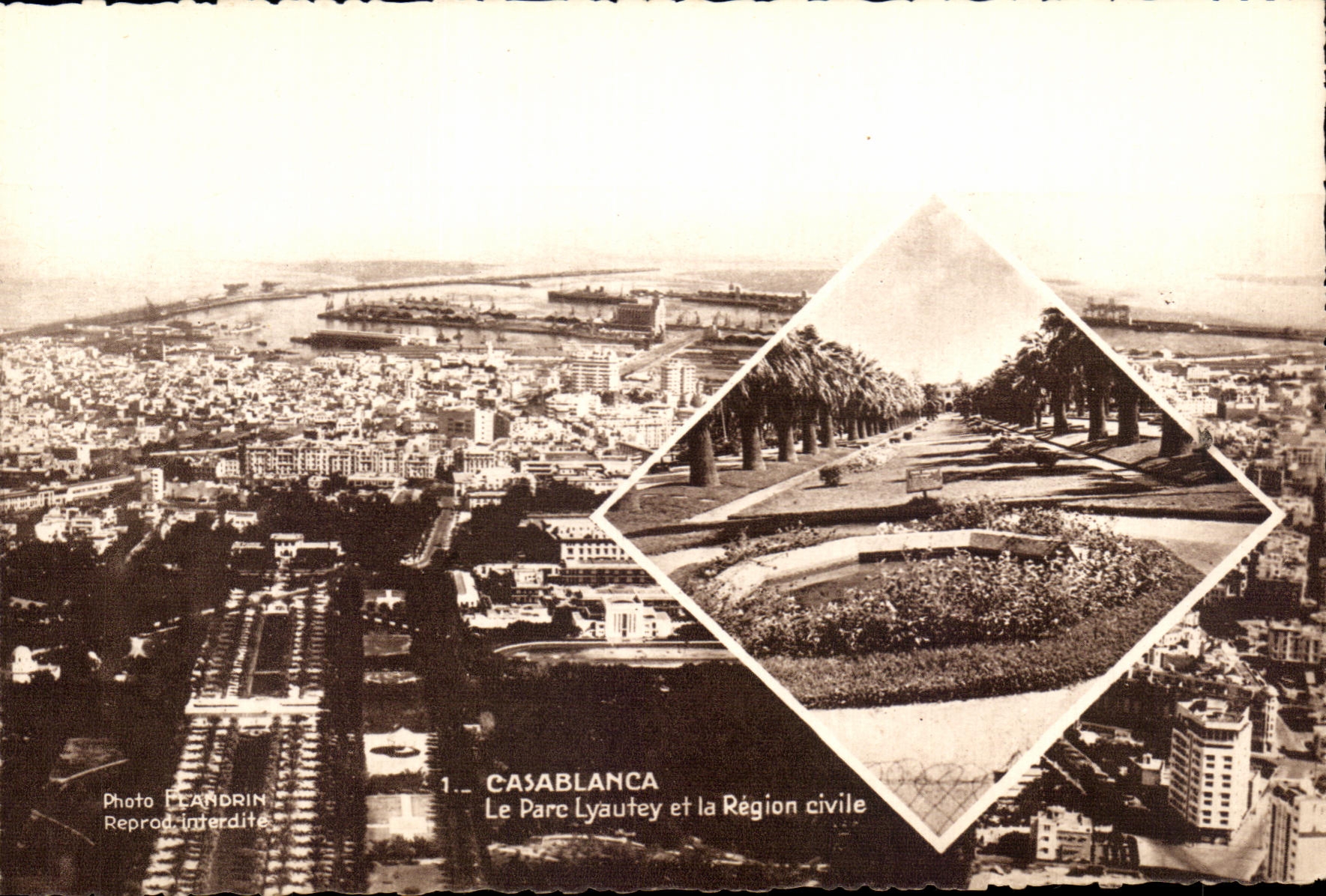 CPA Casablanca Le Parc Lyautey et la Region civile Maroc