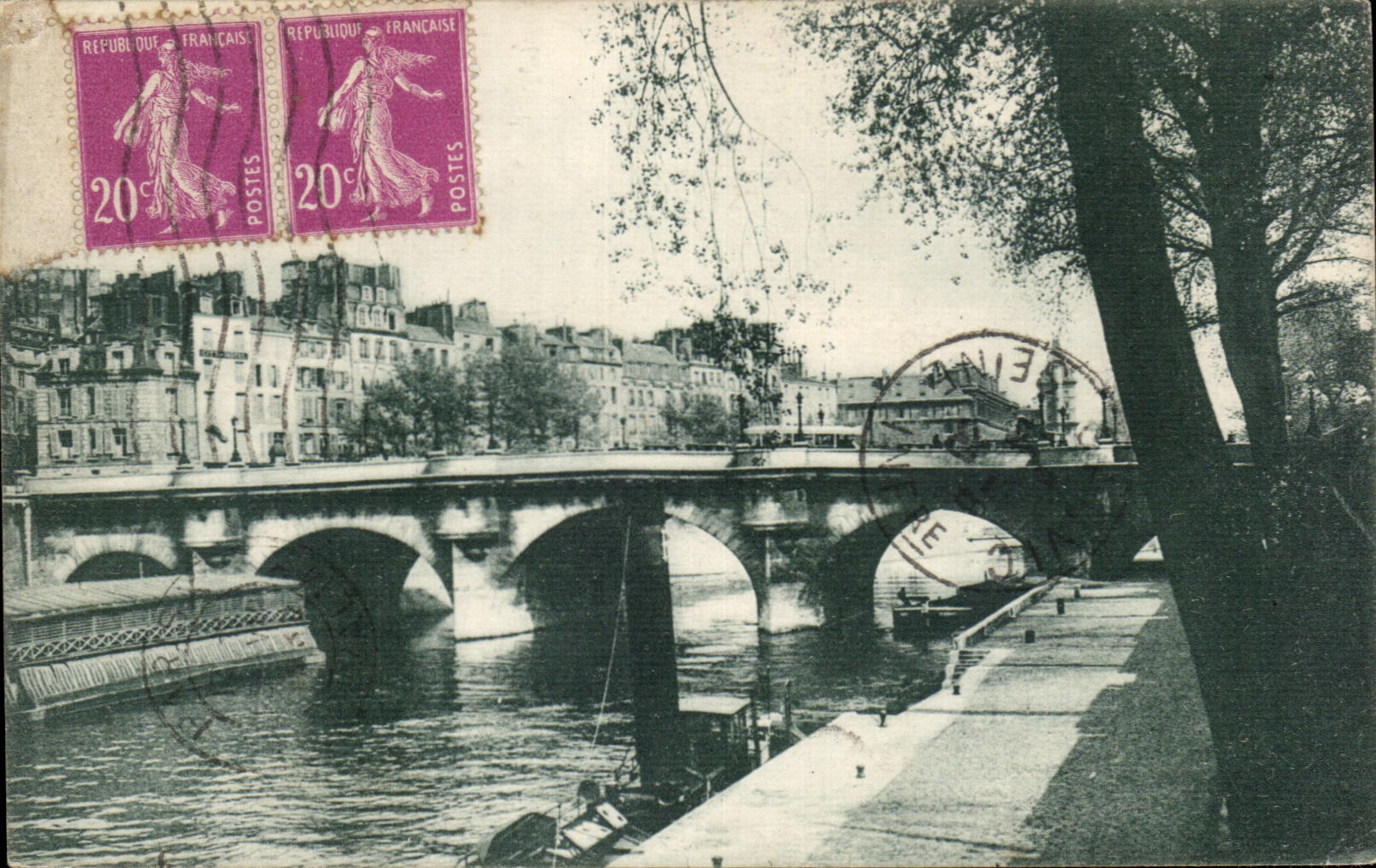 CPA Paris the New Bridge and the arm of the Currency