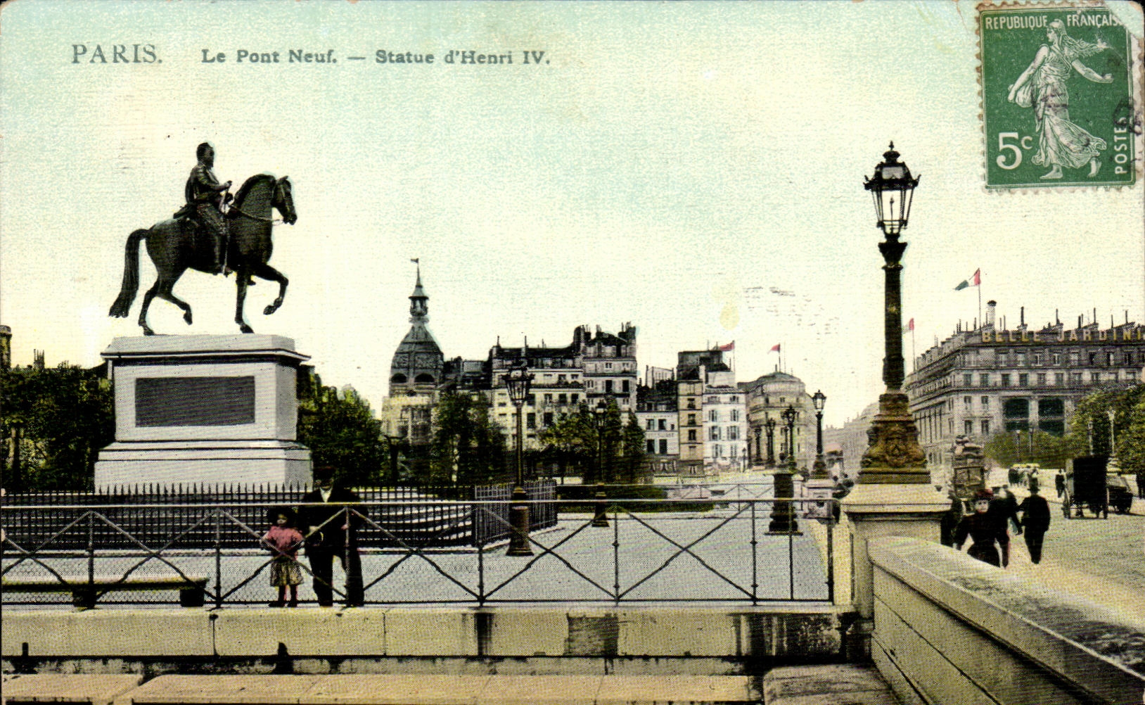 CPA Paris the New Bridge Statue Henri IV