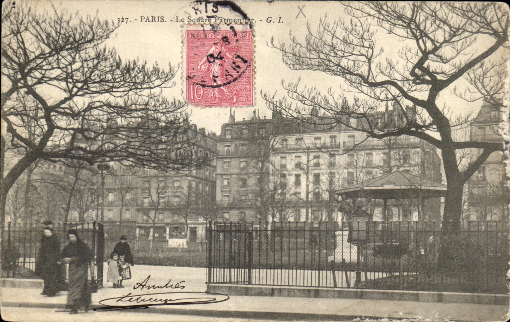 CPA Paris the Parmentier Public garden