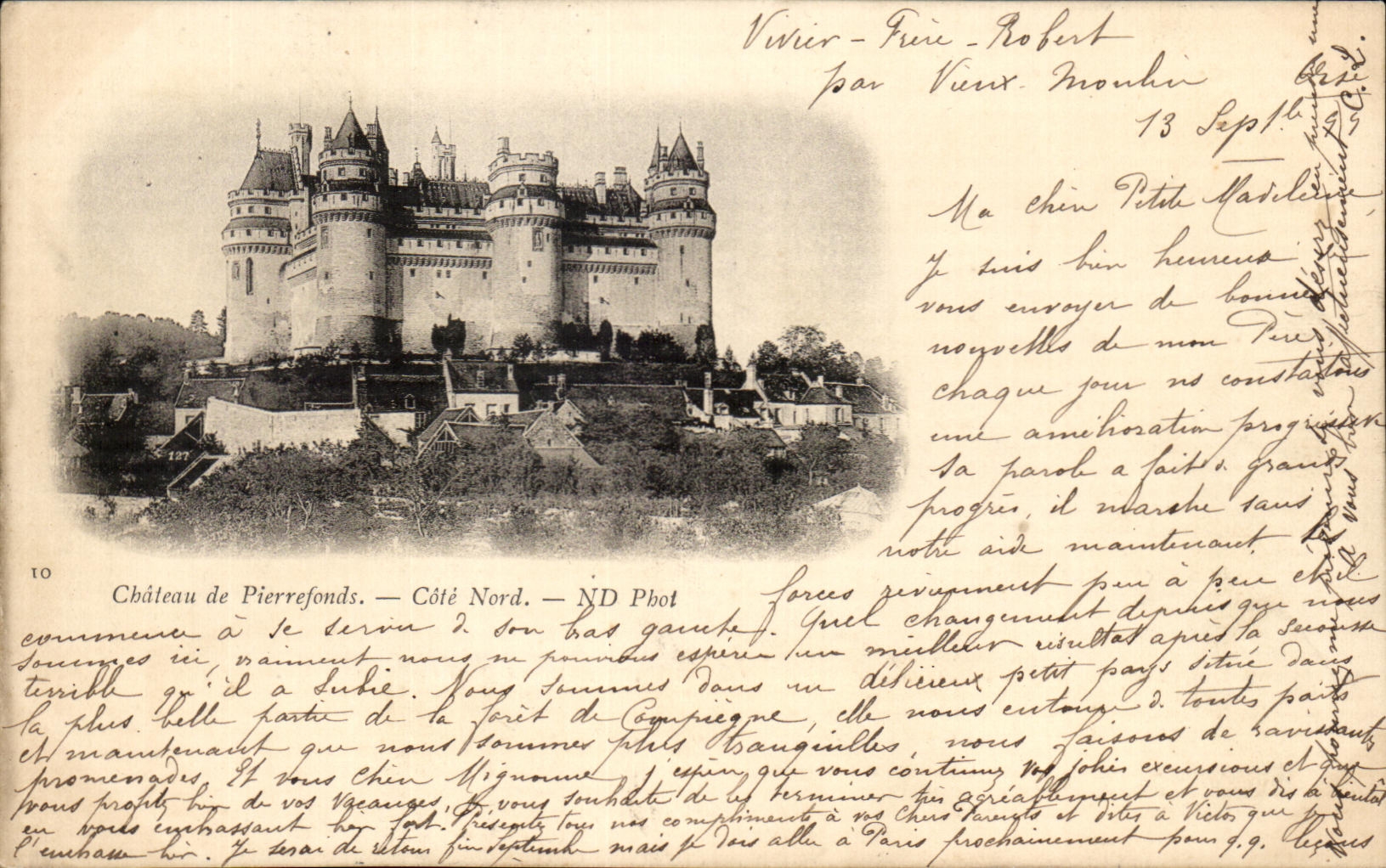 CPA Chateau de Pierrefonds Cote Nord carte 1899