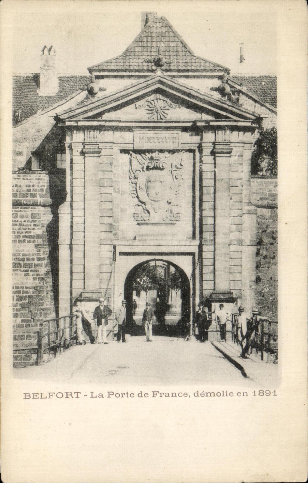 CPA Belfort La Porte de France demolie en 1891