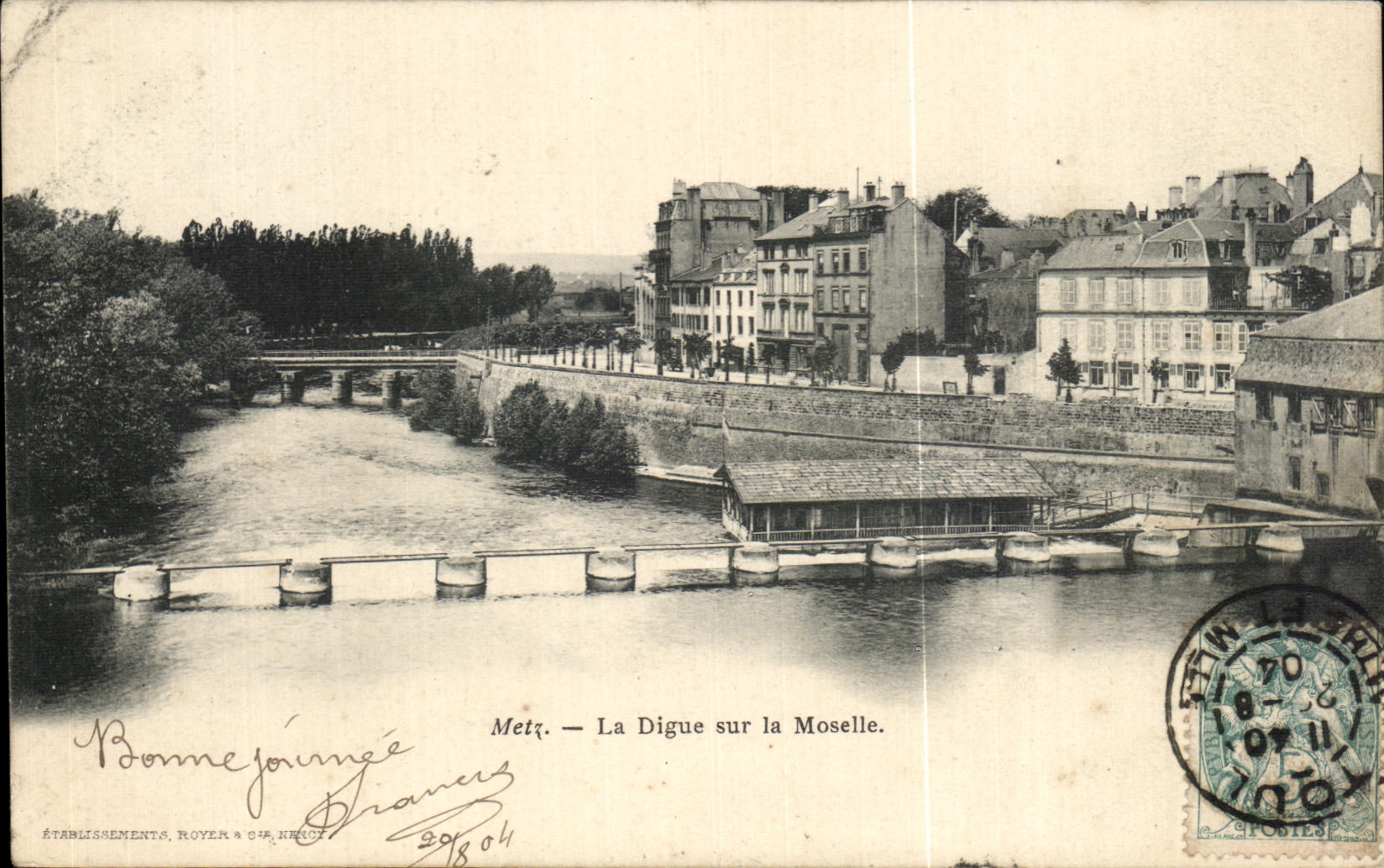 CPA Metz La Digue sur la Moselle