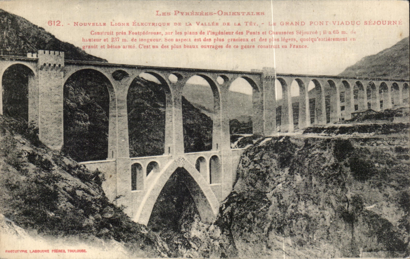 CPA Nouvelle Ligne Electrique de la Vallee de la Tet Le grand pont viaduc