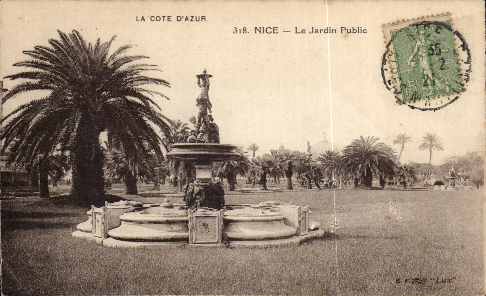 CPA el azul de la dimension Niza el jardin publico