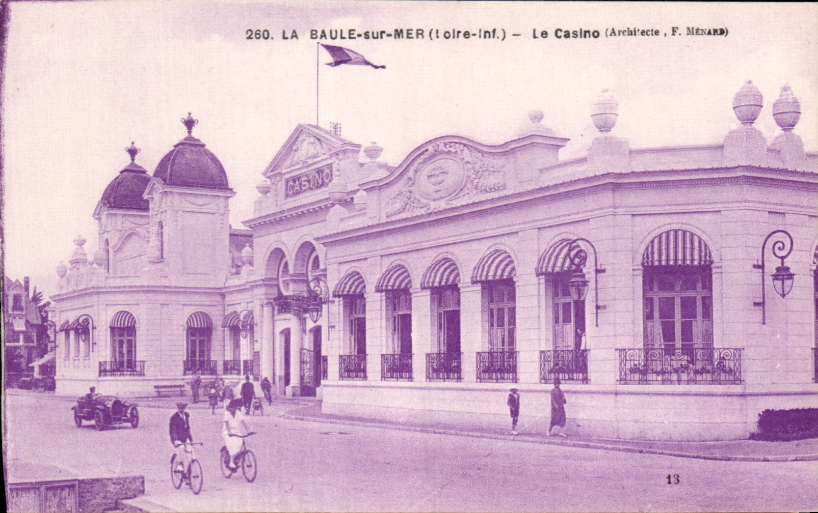 CPA La Baule on Mer the Casino Bicycle Cycles Cycling