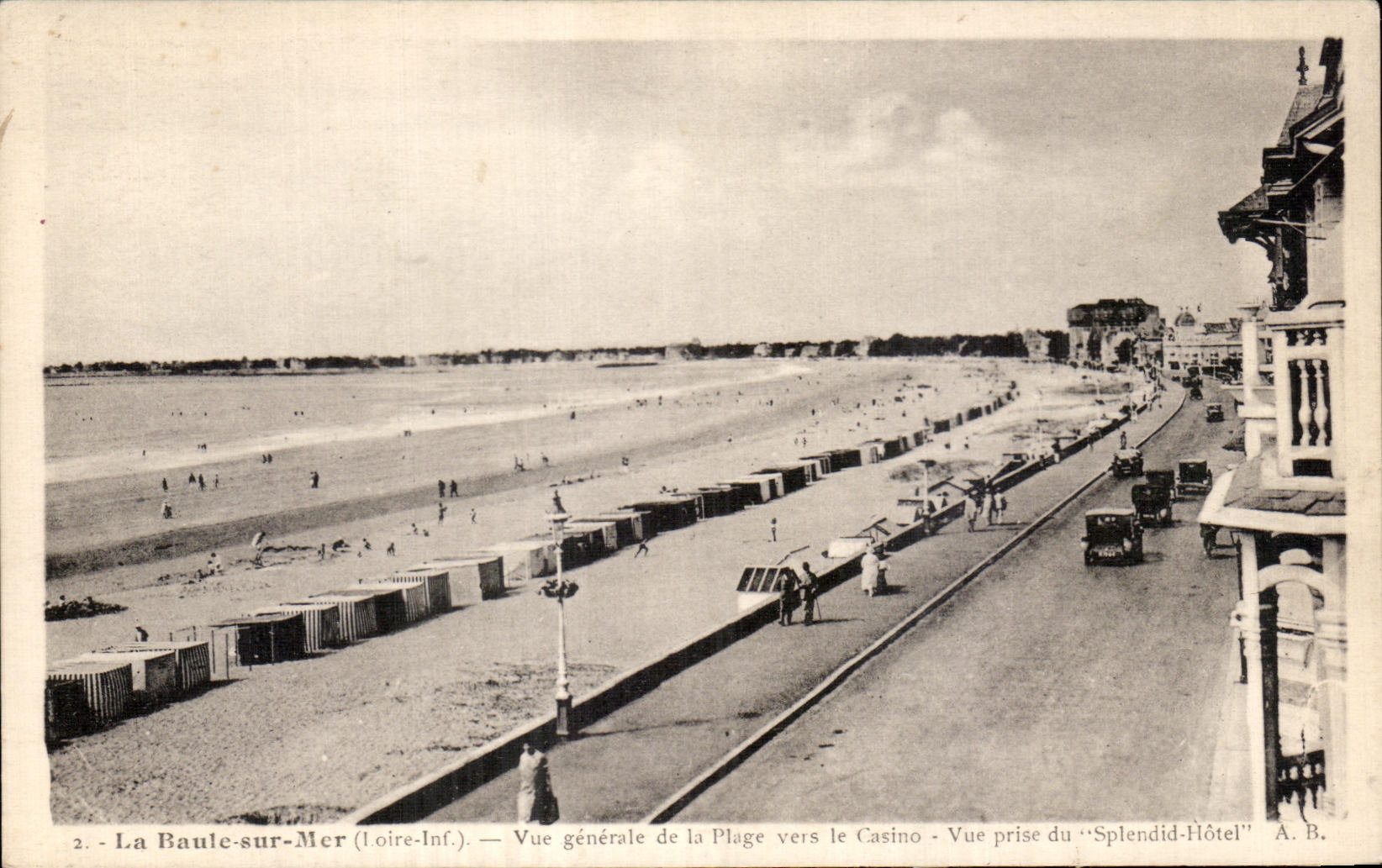 CPA Baule on Sea View of the Beach towards the Casino Seen from of Splendid Hotel