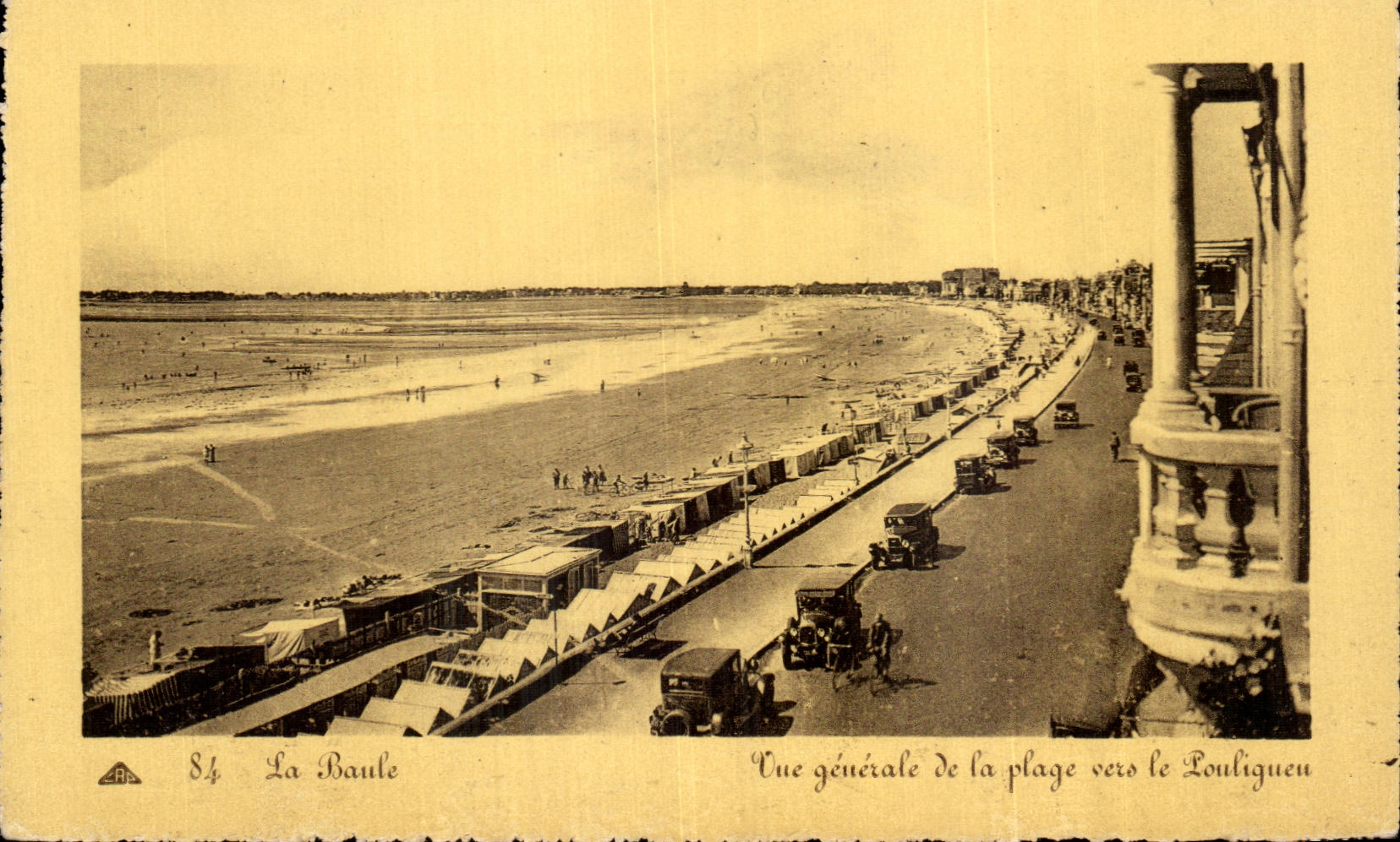 CPA Baule View of the Beach worm Pouliguen Cars