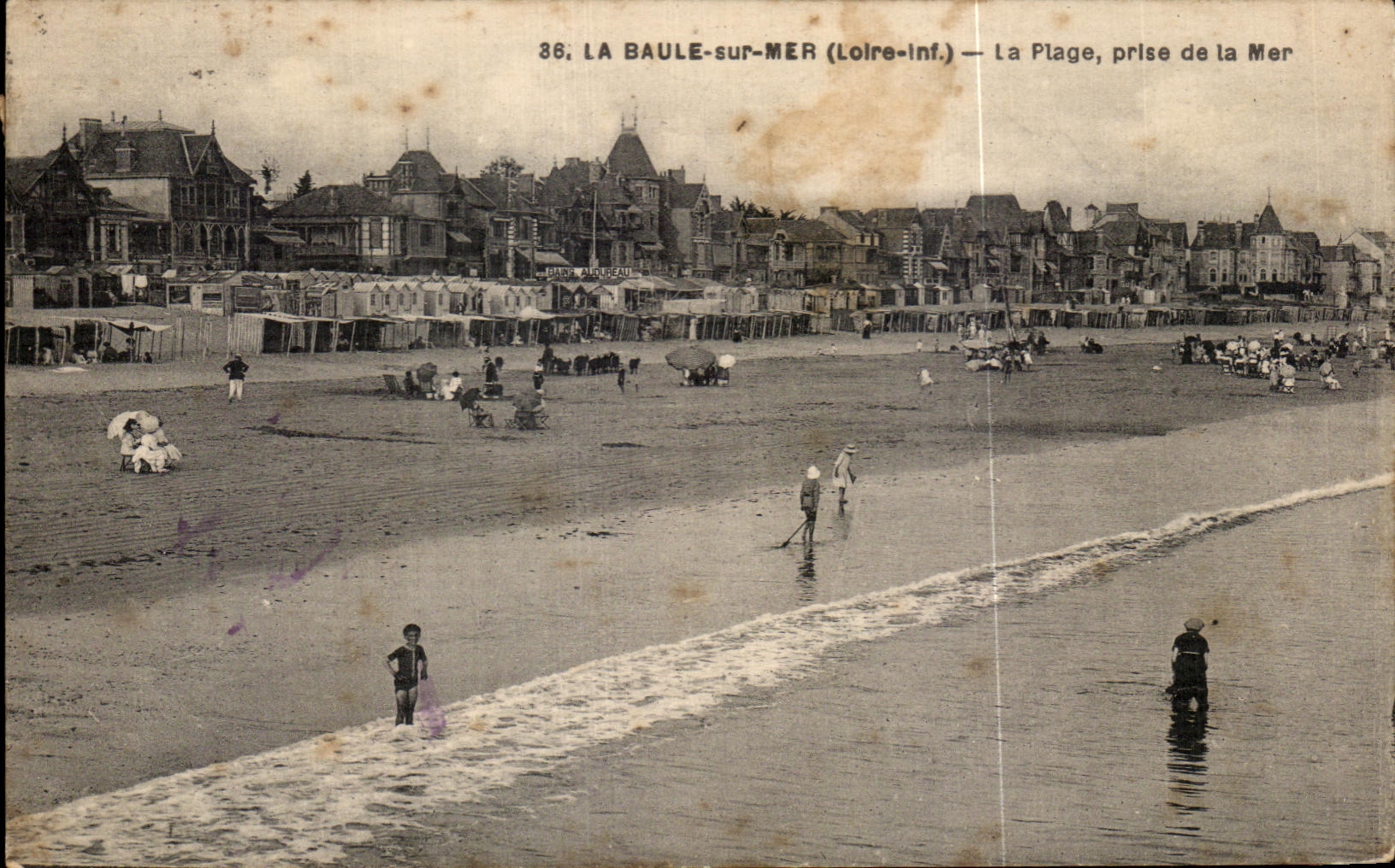CPA La Baule en el mar la playa tomada del mar