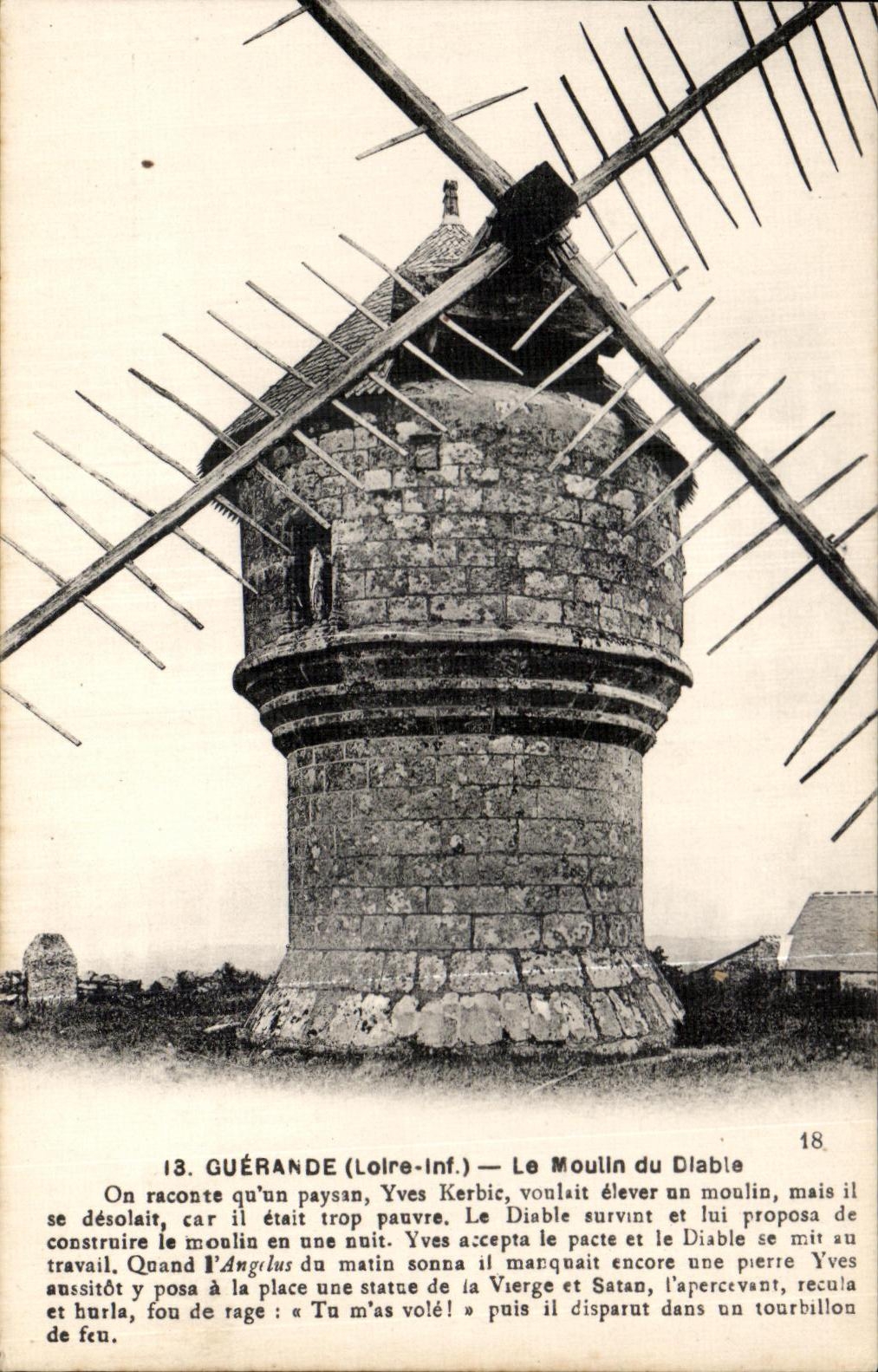 CPA Guerande Le Moulin du Diable windmill 