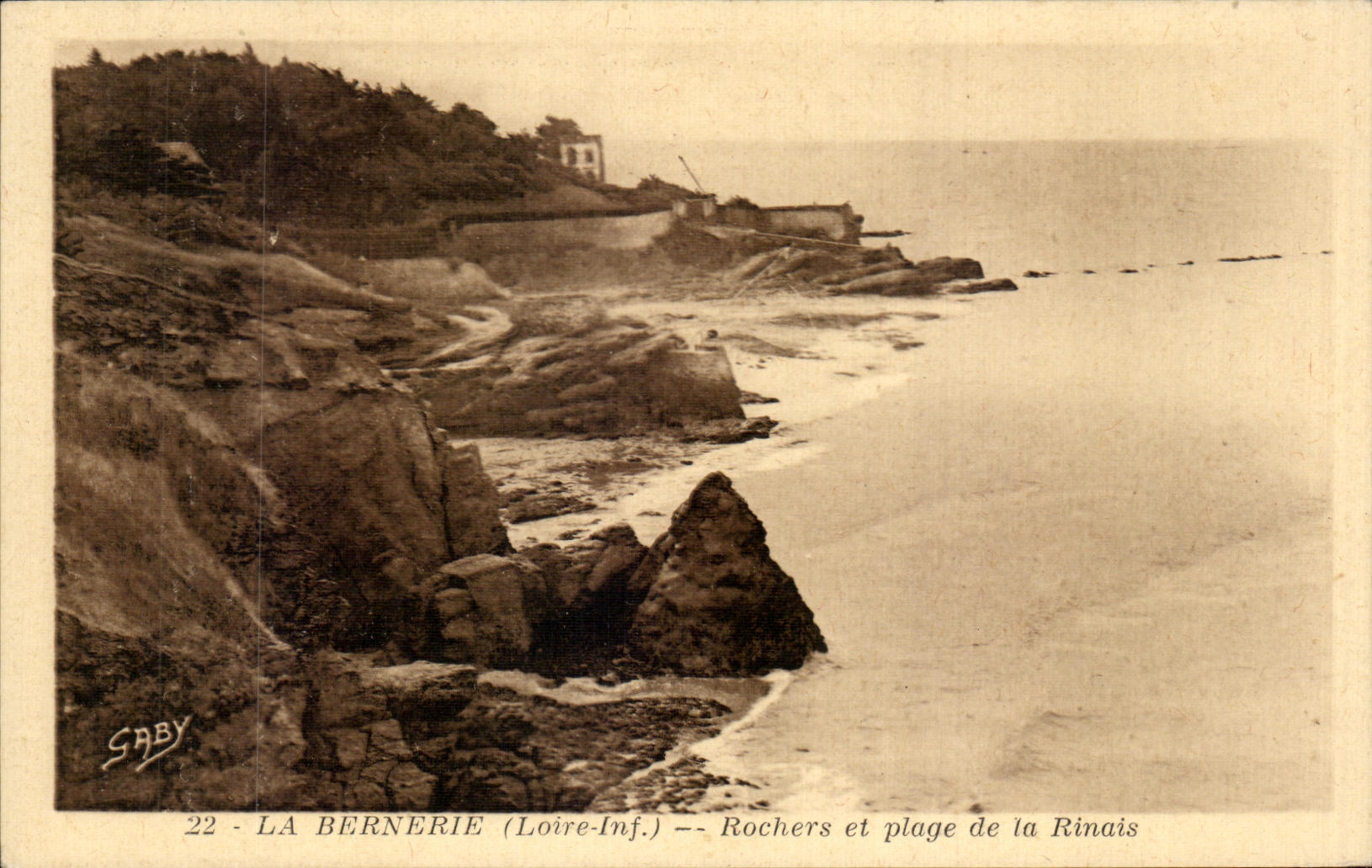 CPA Bernerie Rocks and Plage of Rinais