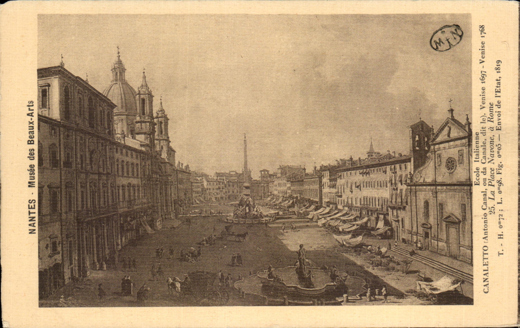 CPA Nantes Museum of Beautiful Arts School Italienno canaletto Antonio Canal or da Canale says Venice 1697 Venice 1768