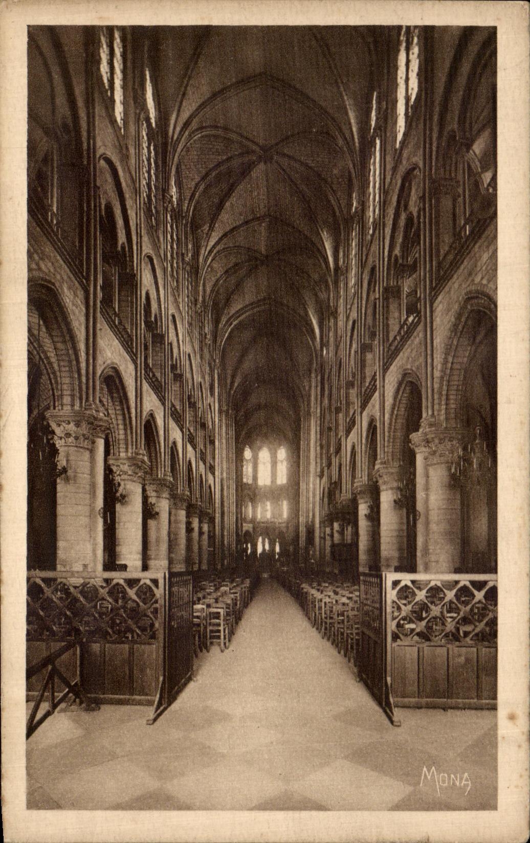 CPA Les Petits Tableaux De Paris Notre Dame La nef centrale Norte Dame The interiro Norte Dame Das Mittellschiff