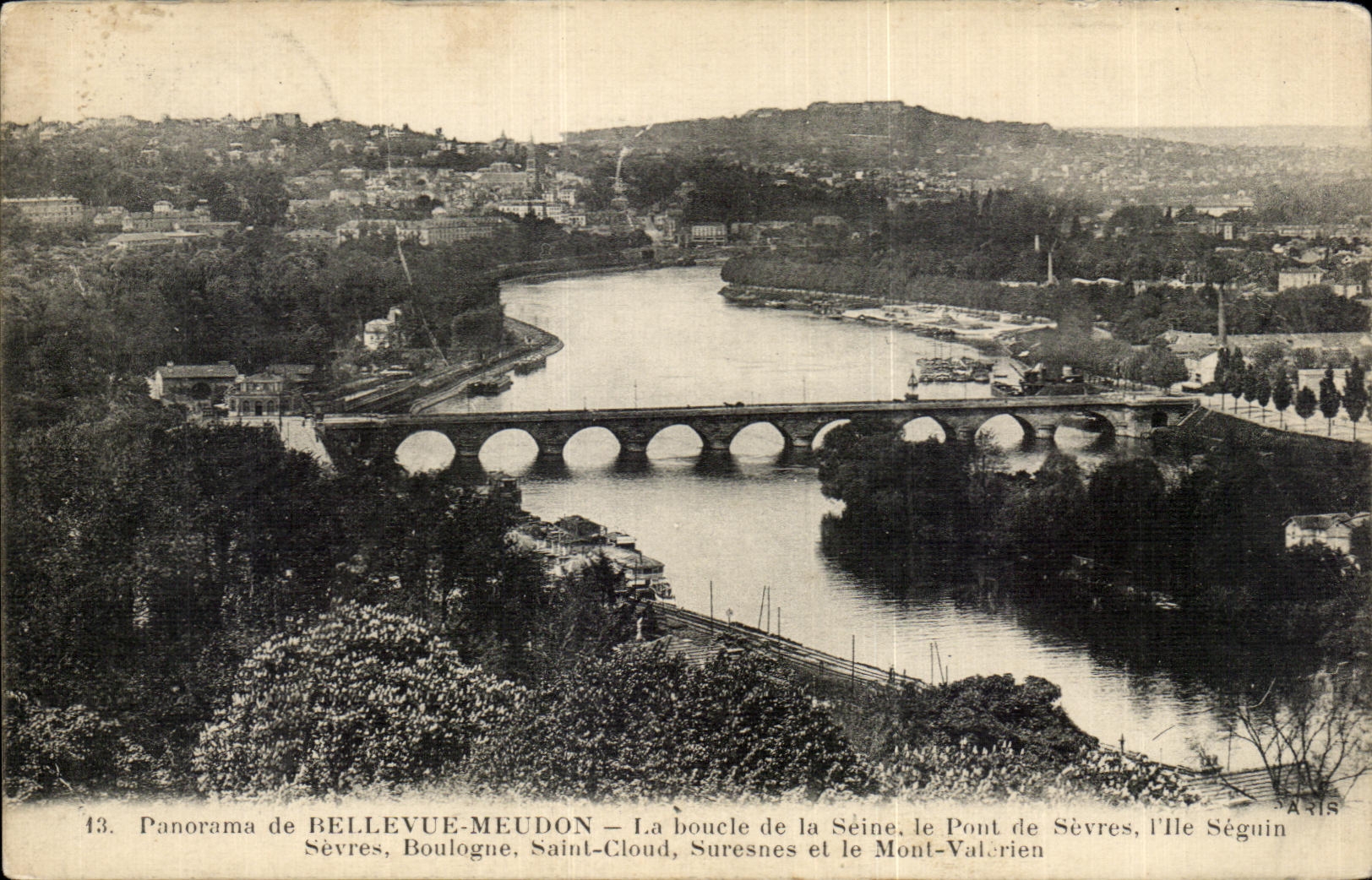 Panorama de CPA de Bellevue Meudon