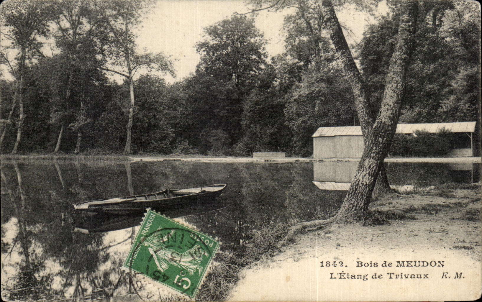 Madera de CPA de la charca de Meudon de Trivaux