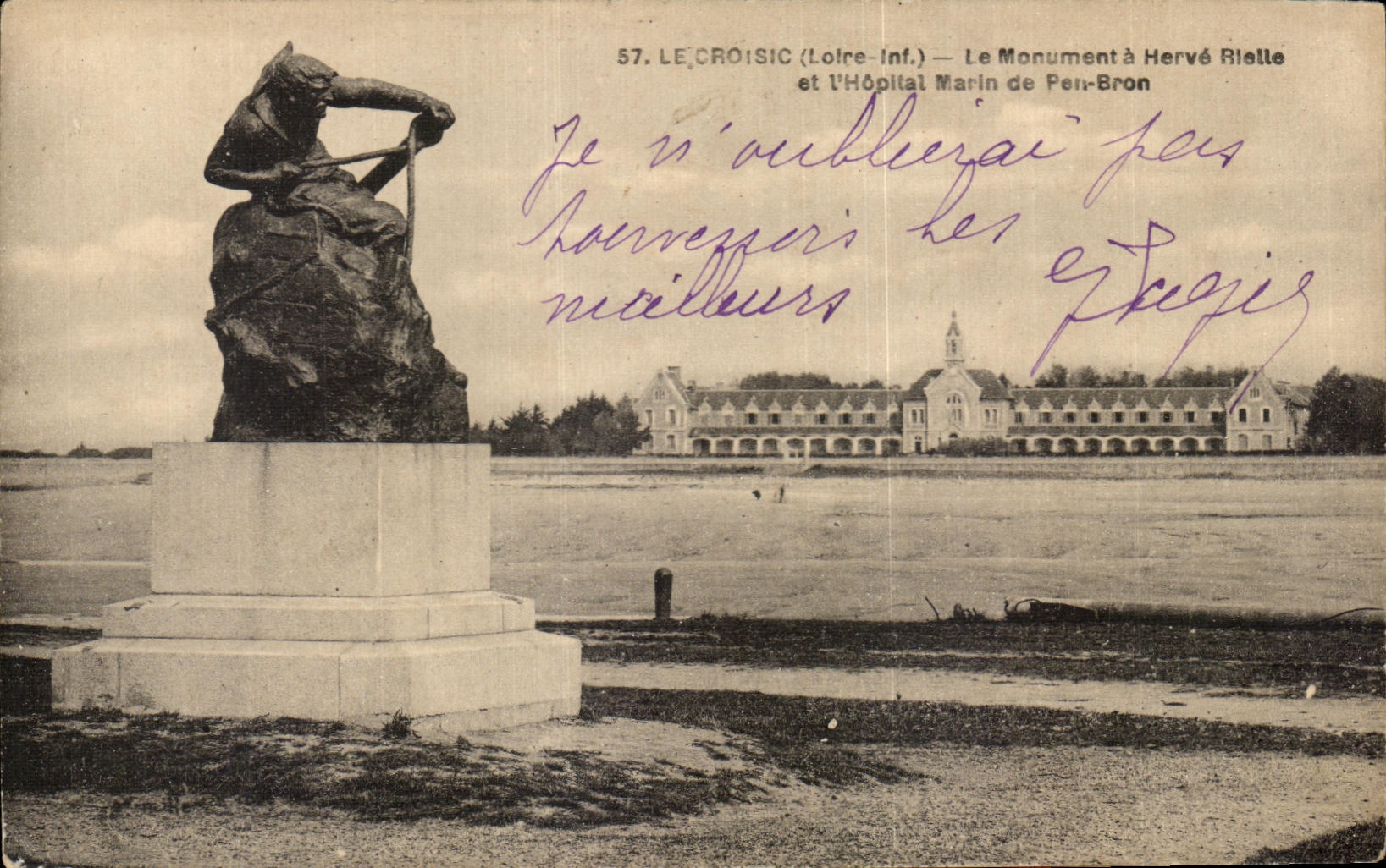 CPA Croisic the Monument has Herve Rlelle and Marine Hospital of Peir Bron