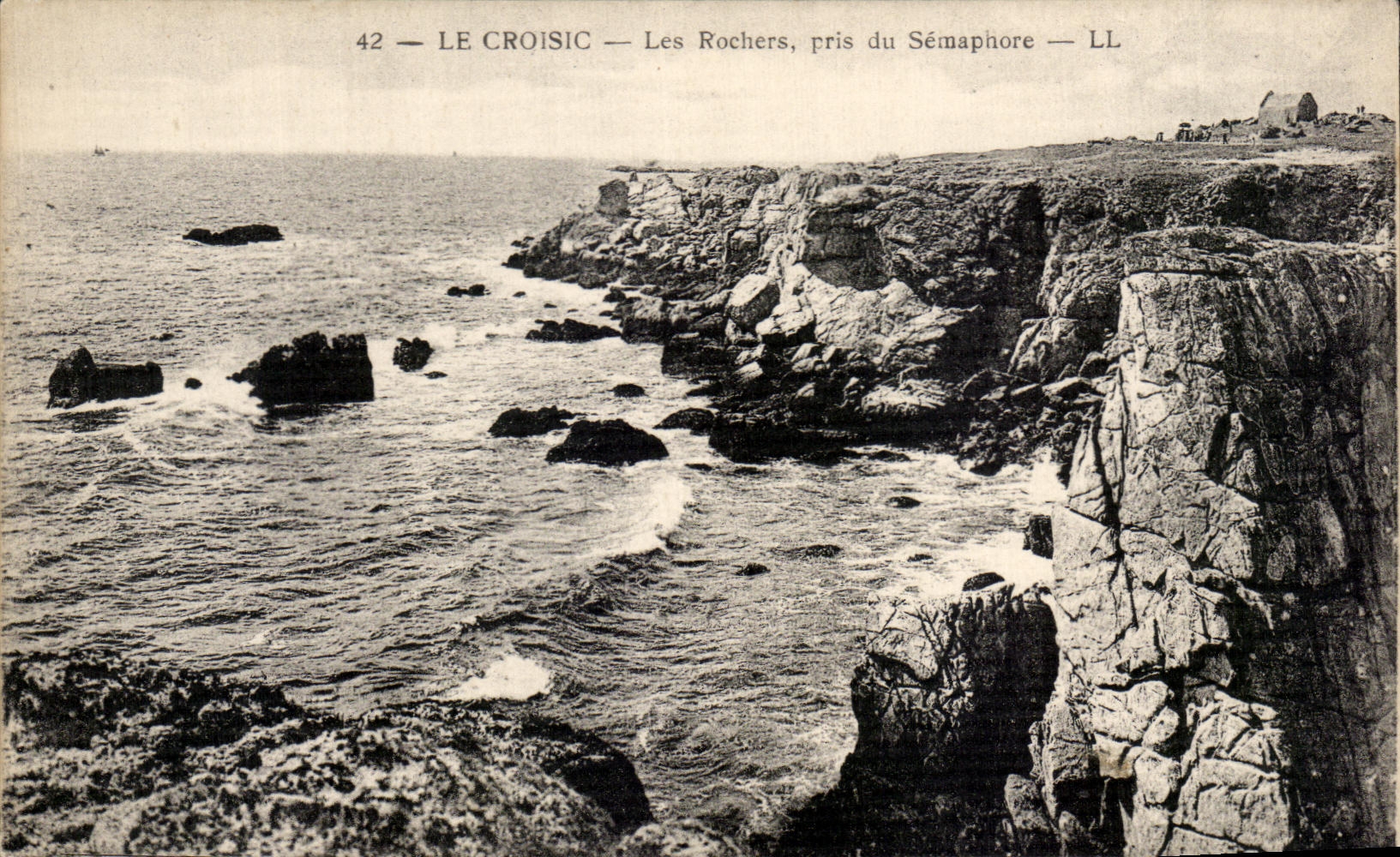 CPA Croisic Rocks taken of the Semaphore