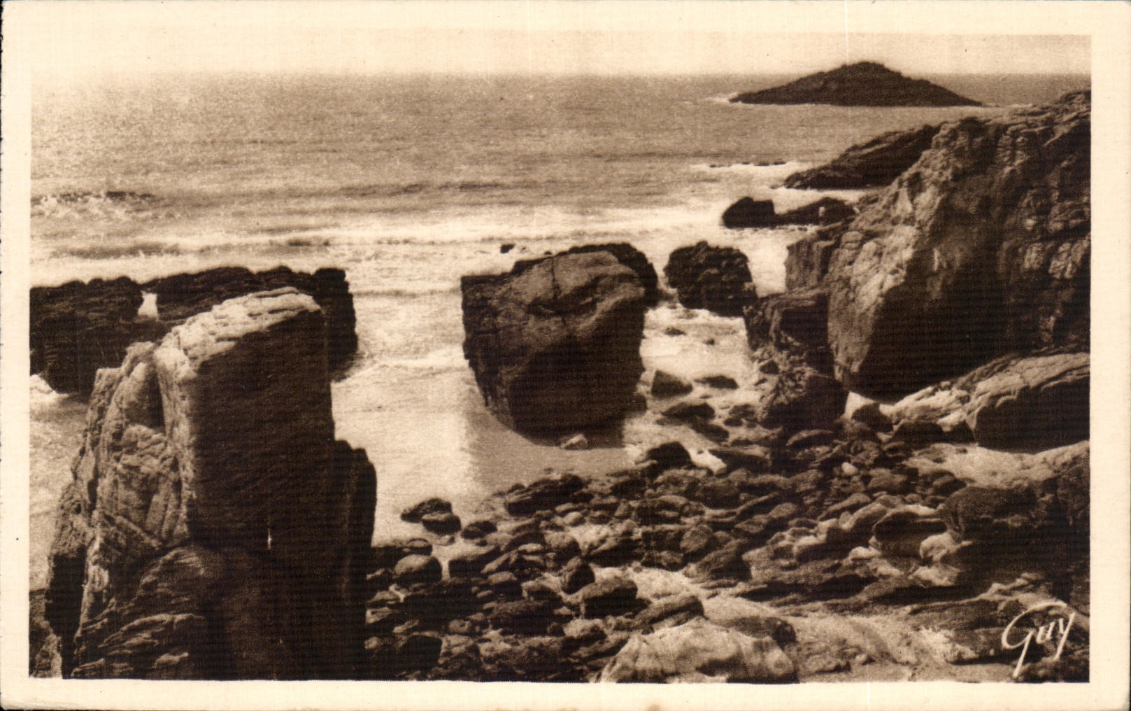 CPA Quiberon La Cote Sauvage Vere Port Pigeon Et L Ile De La Truie