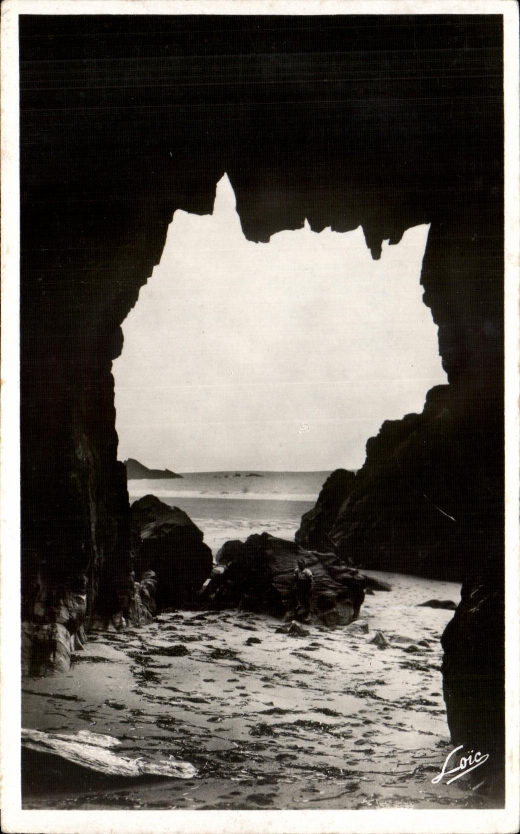 CPA Presqu ile de Quiberon Port Pigeon Grotte de la Vieille