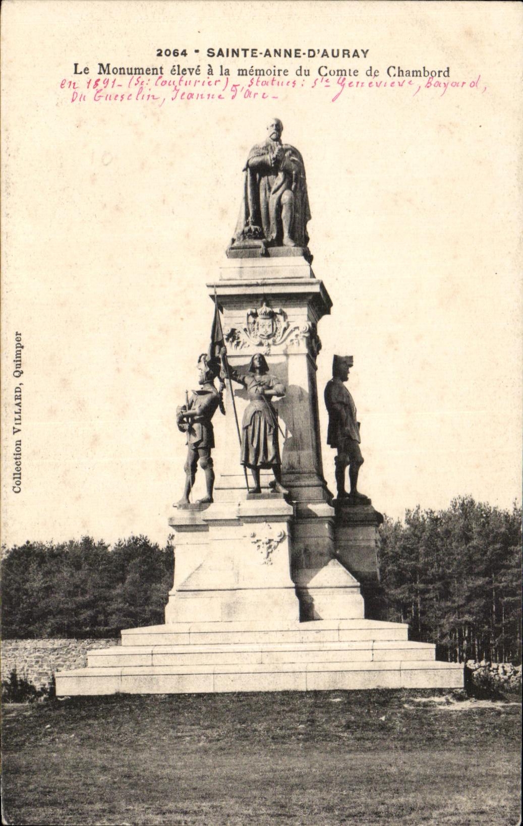 CPA Sainte Anne Auray the Monument raised with the memory of the Count de Chambord Jeanne arc