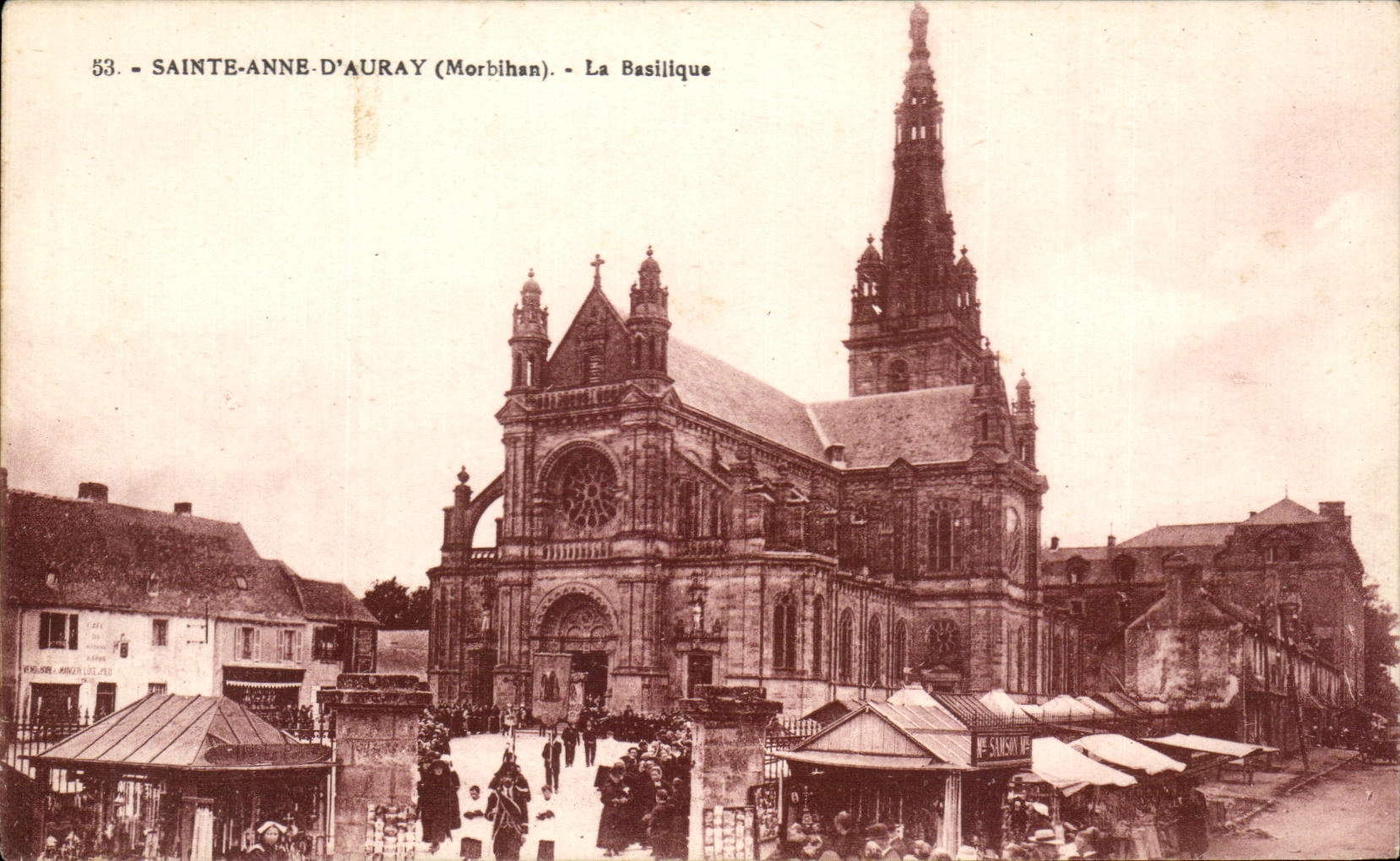 CPA Sainte Anne Auray the Basilica Market