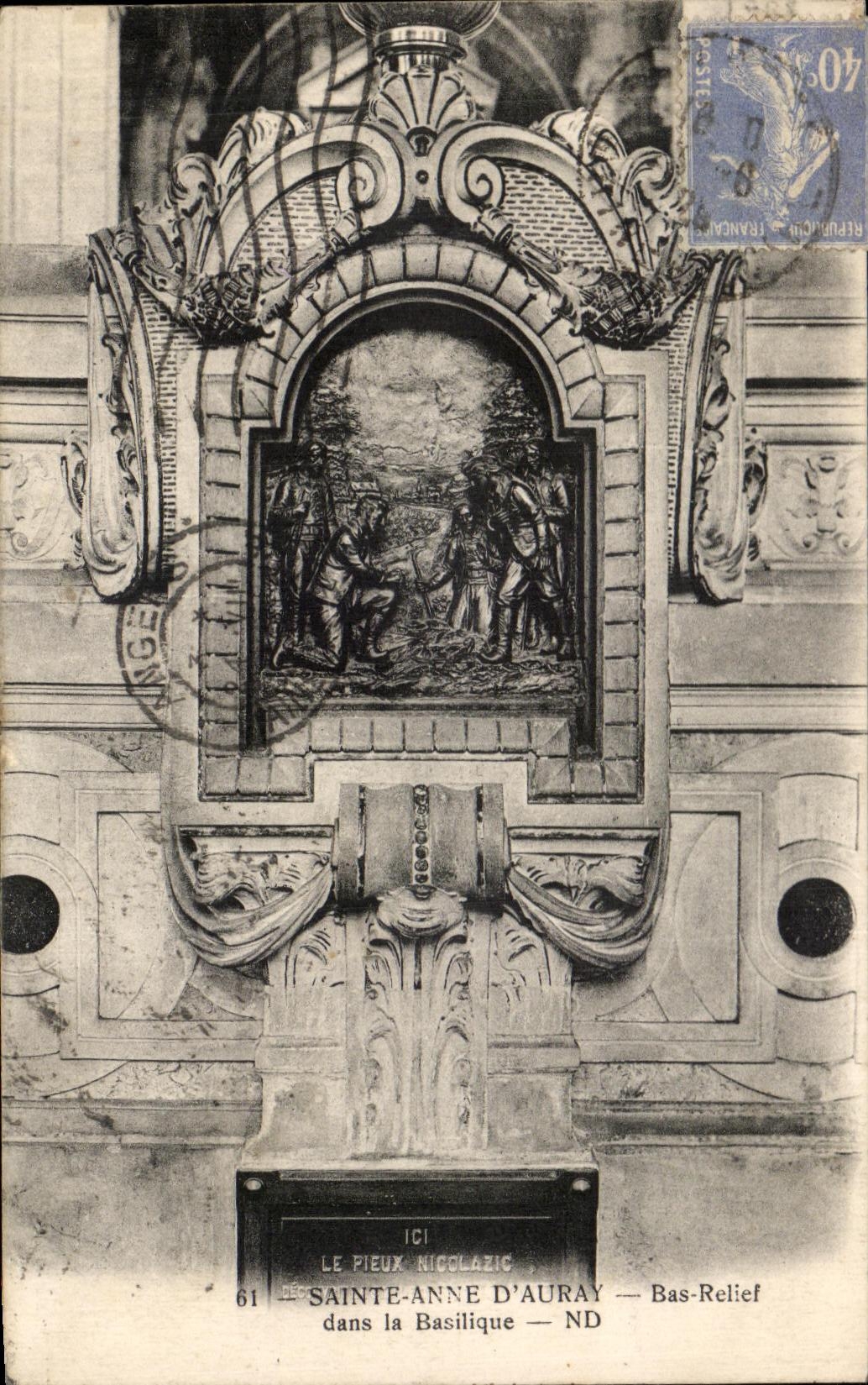 CPA Sainte Anne Low Auray Relief in the Basilica